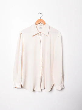 Blusa marfil vintage toques satinados