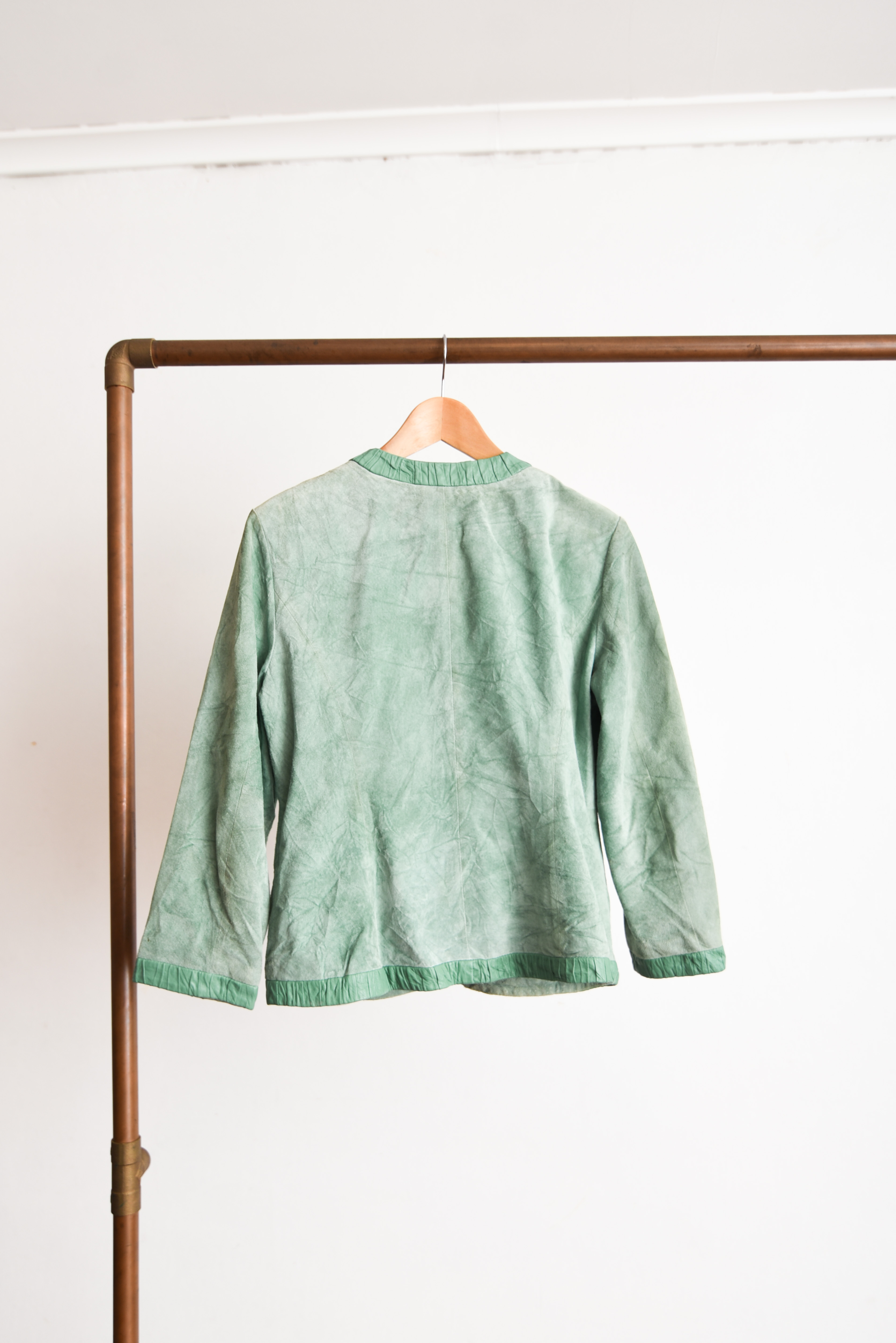 Chaqueta gamuza verde agua