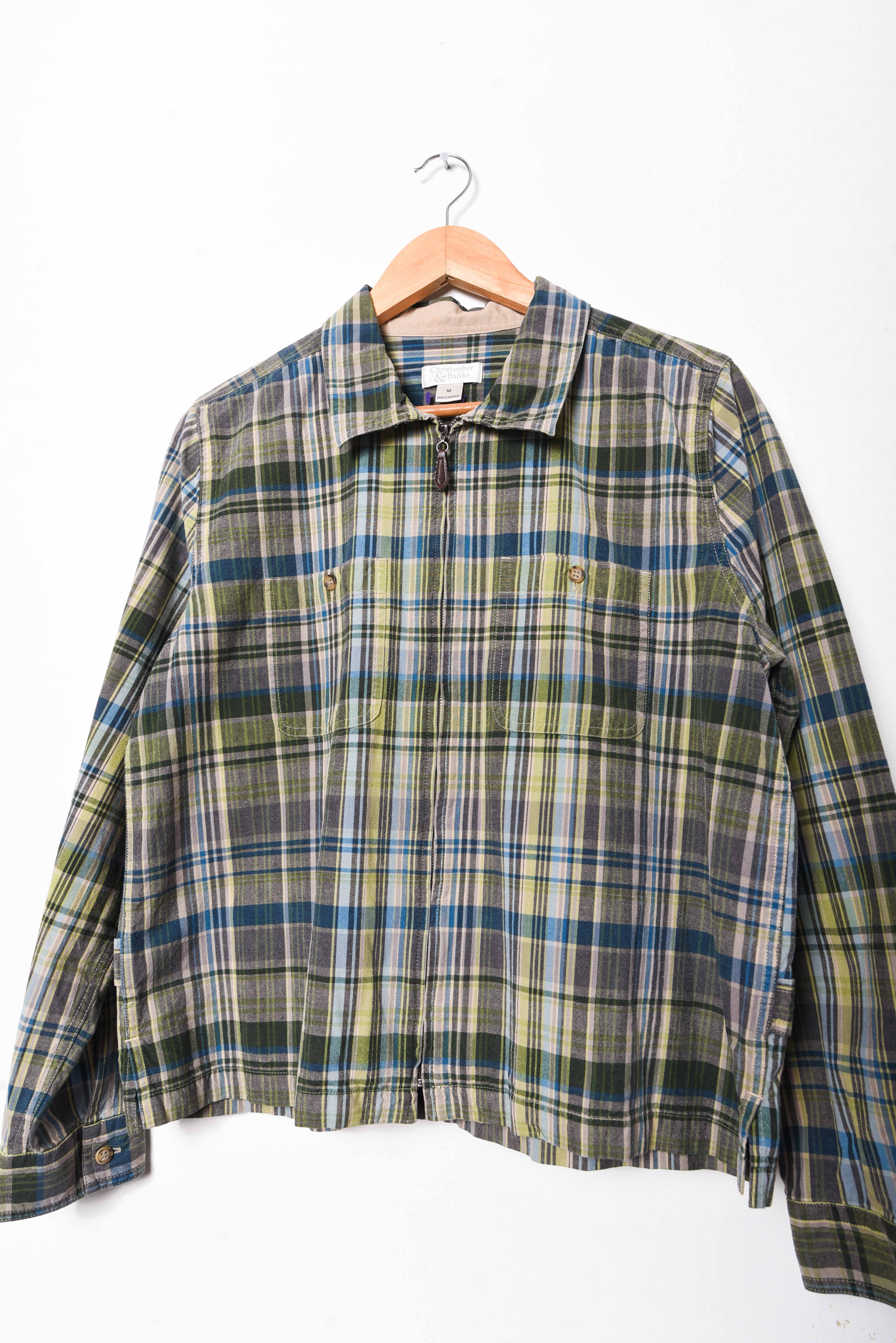 Camisa verde tartán vntg