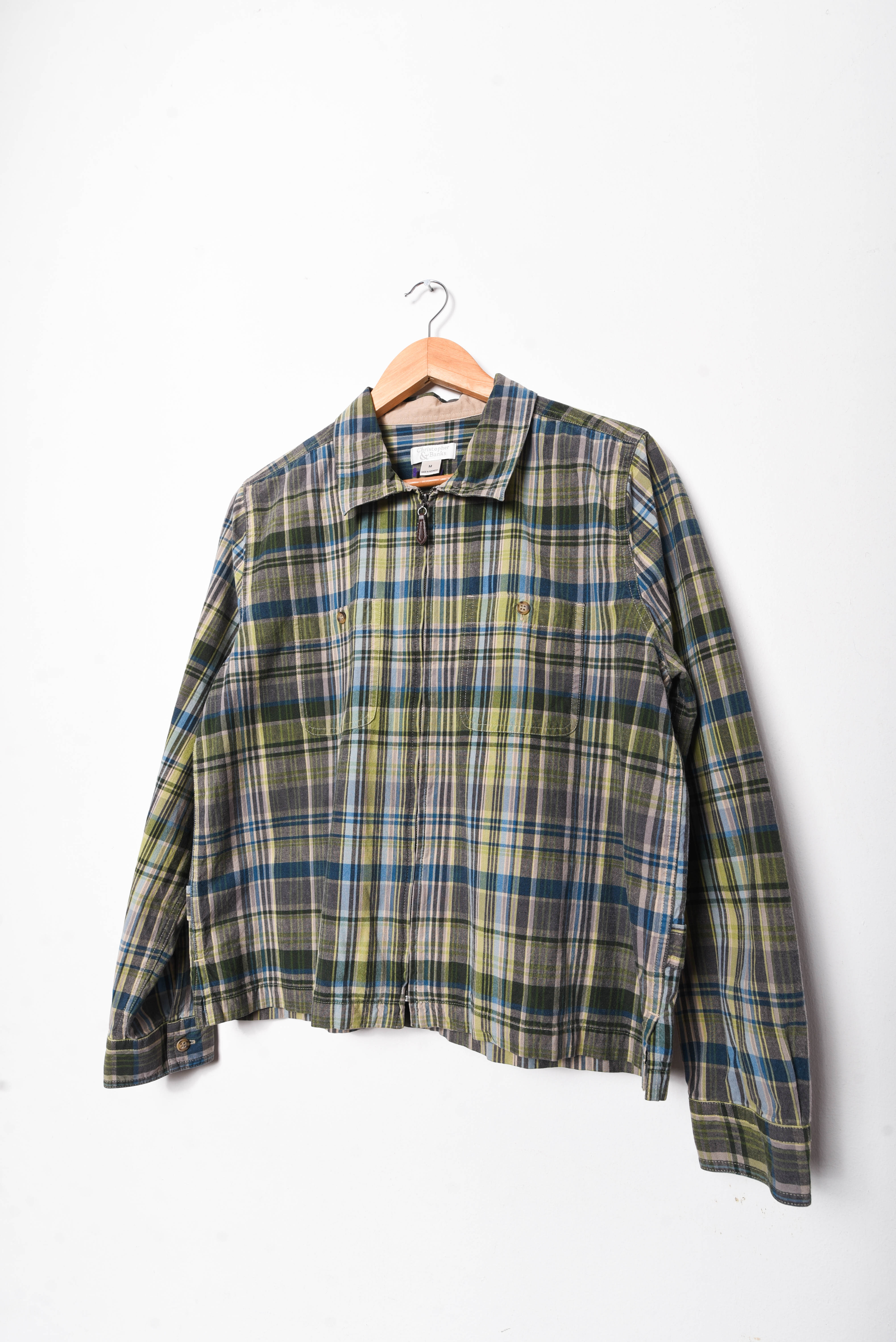 Camisa verde tartán vntg