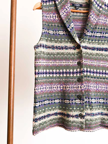 Sweater vest verde botones