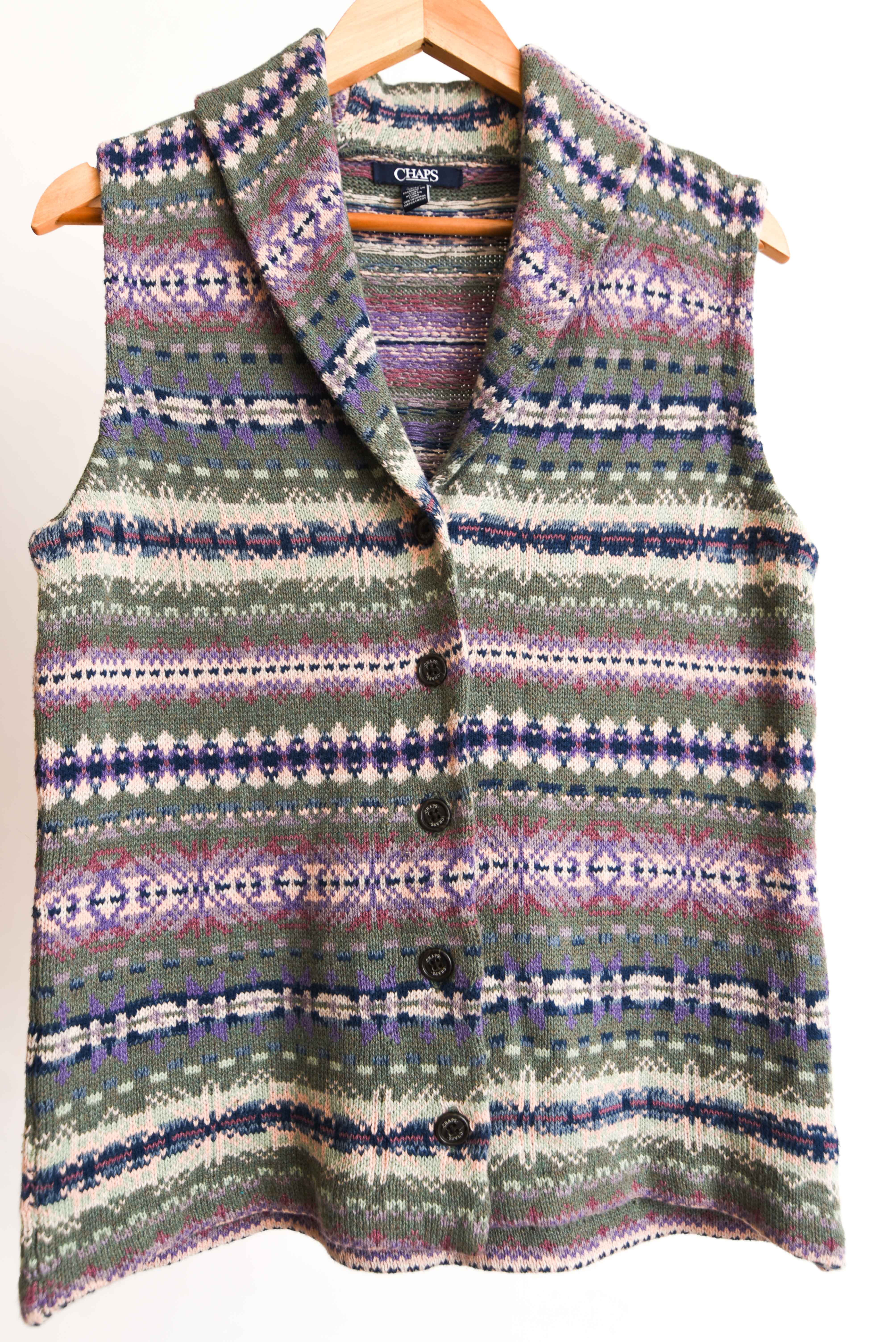 Sweater vest verde botones