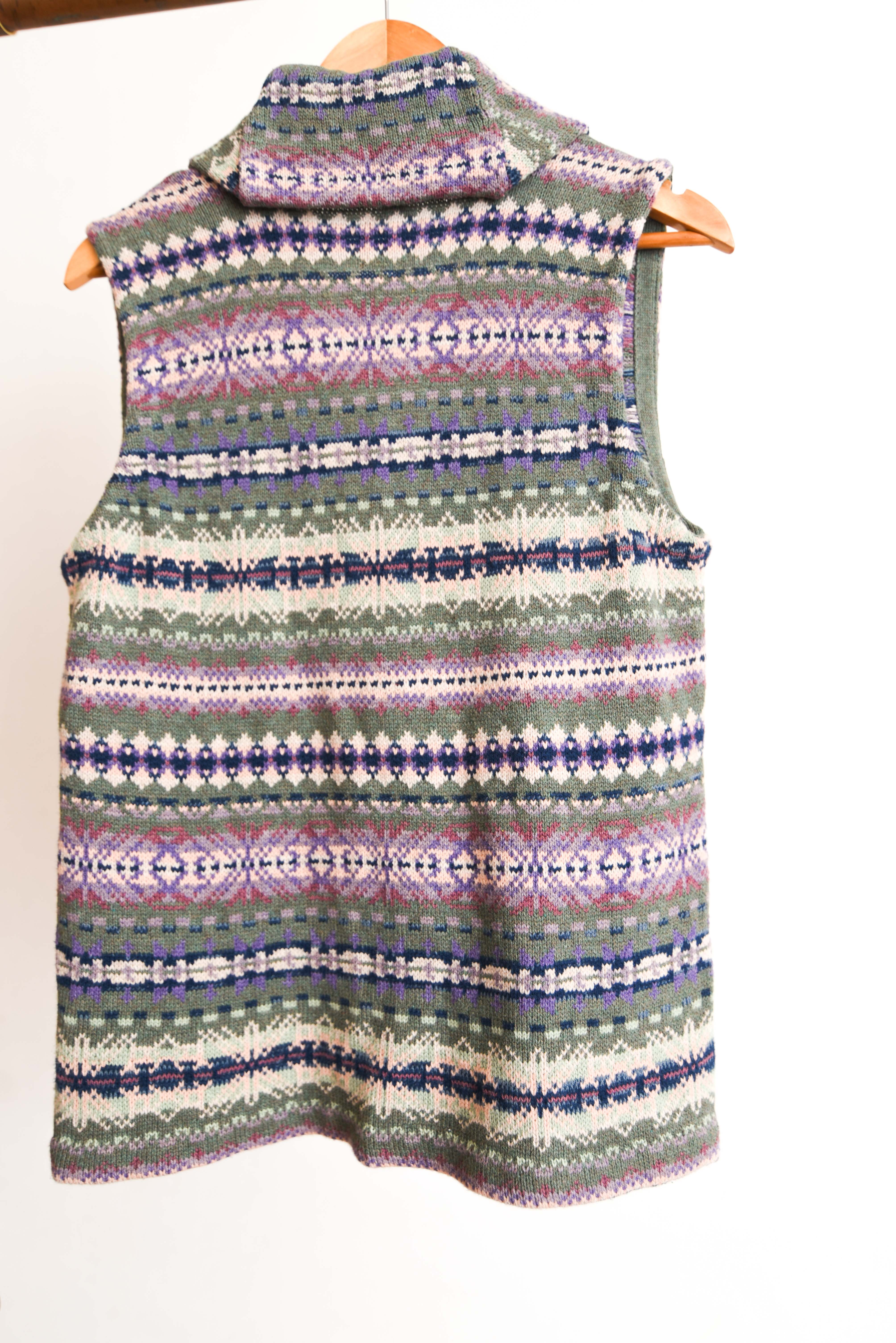 Sweater vest verde botones