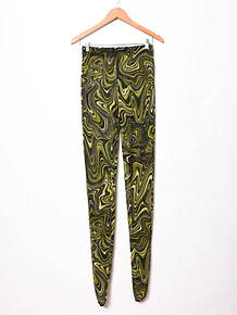 Calza pantalón verde wavy mesh