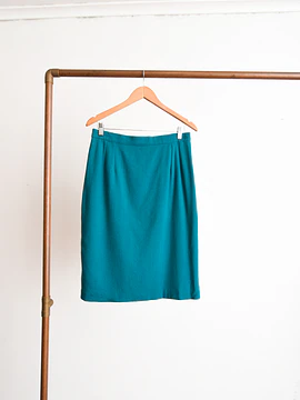 Falda verde jade lana vntg