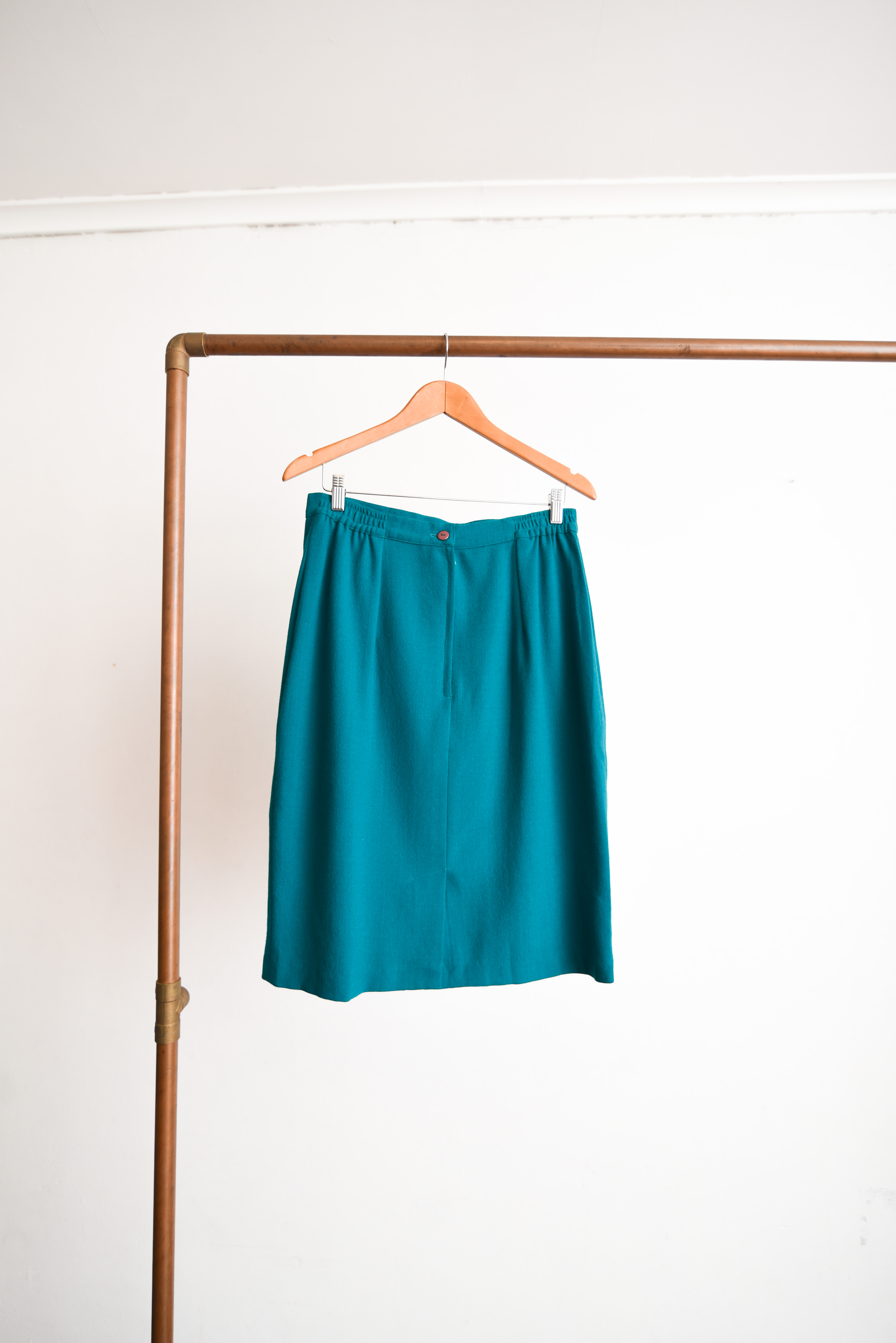 Falda verde jade lana vntg