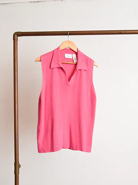 Top tejido rosa chicle cuellito