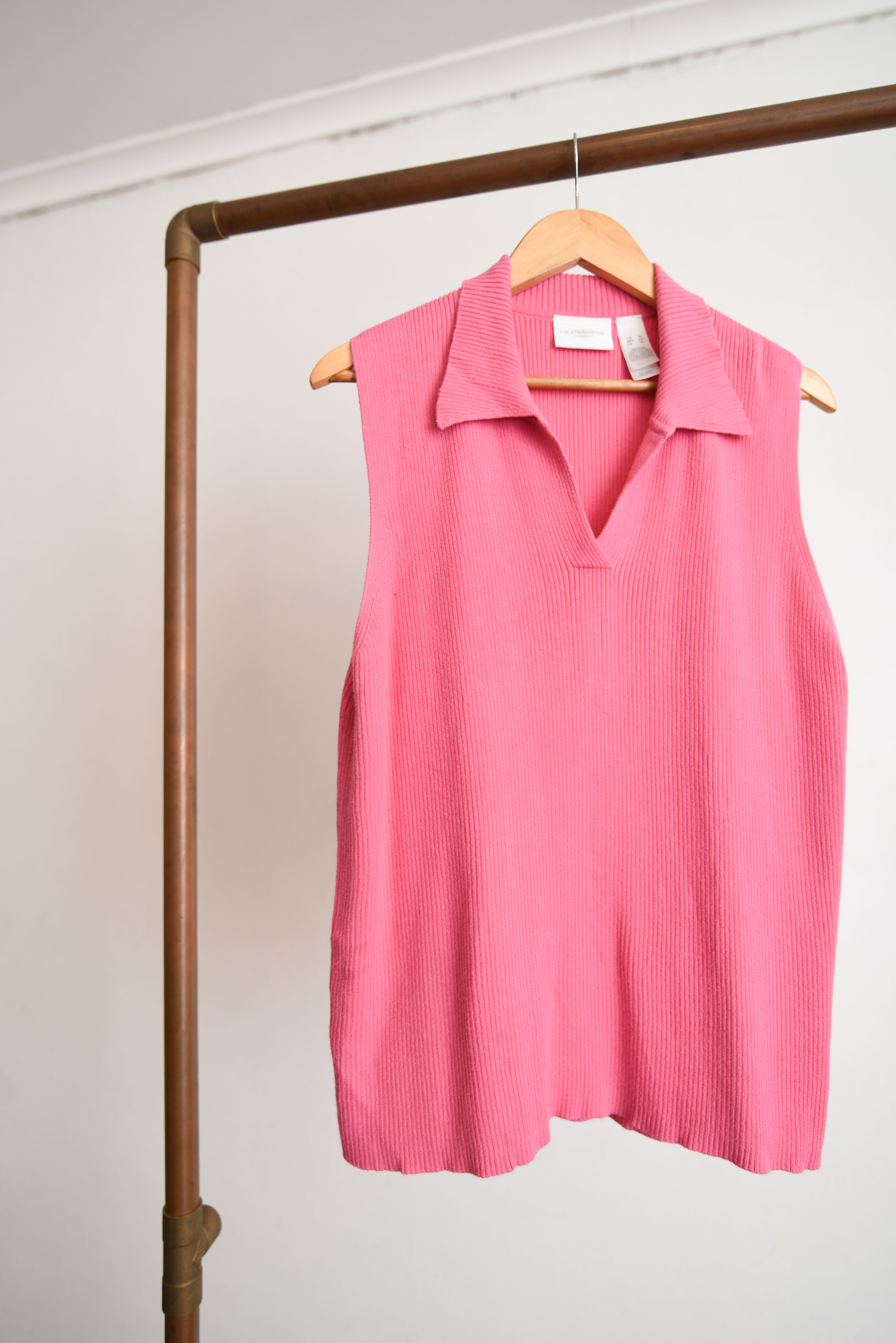 Top tejido rosa chicle cuellito