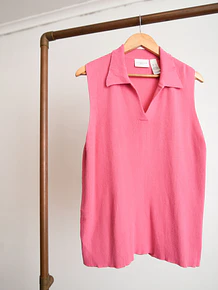Top tejido rosa chicle cuellito