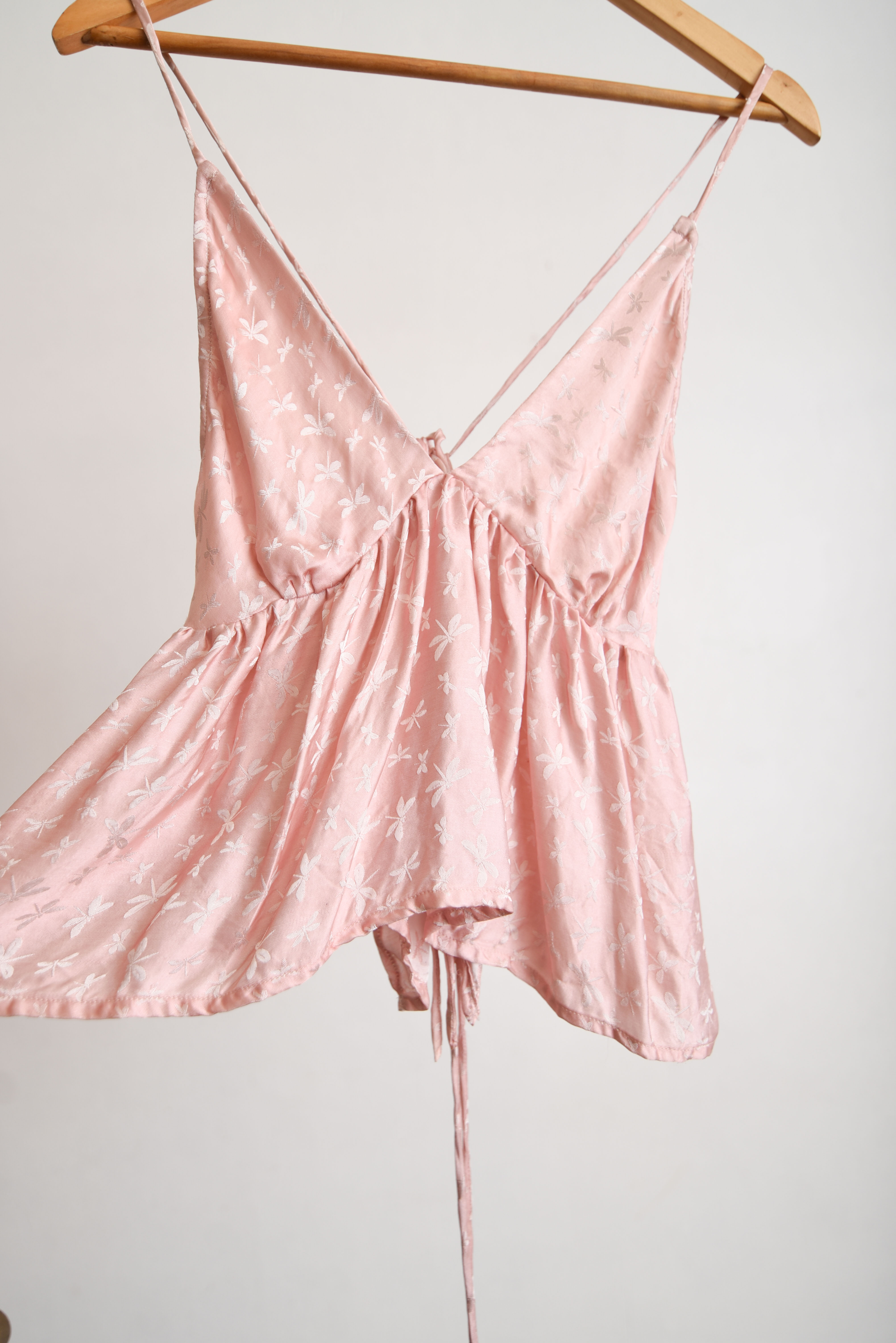 Top brocato silk libelulas