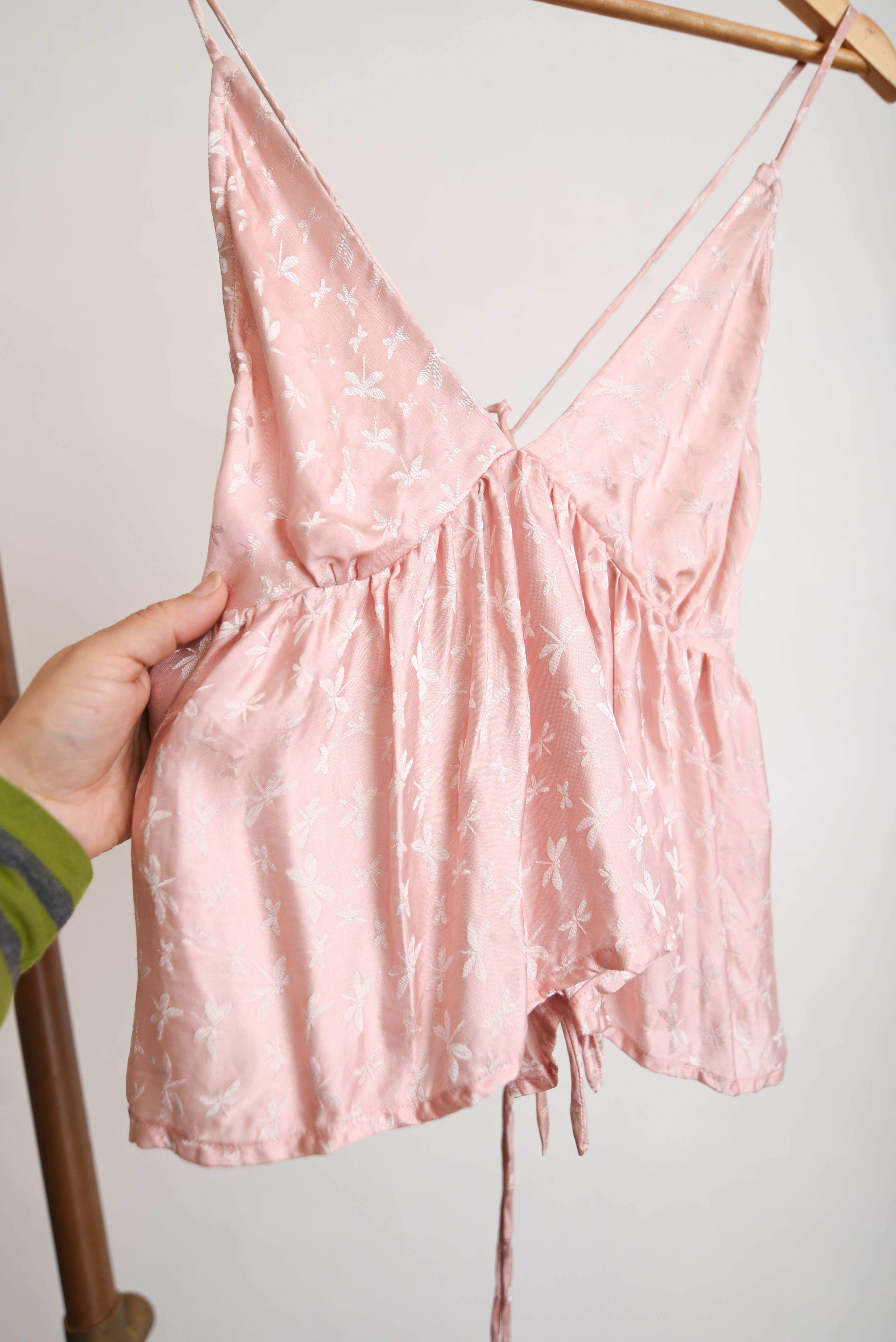 Top brocato silk libelulas