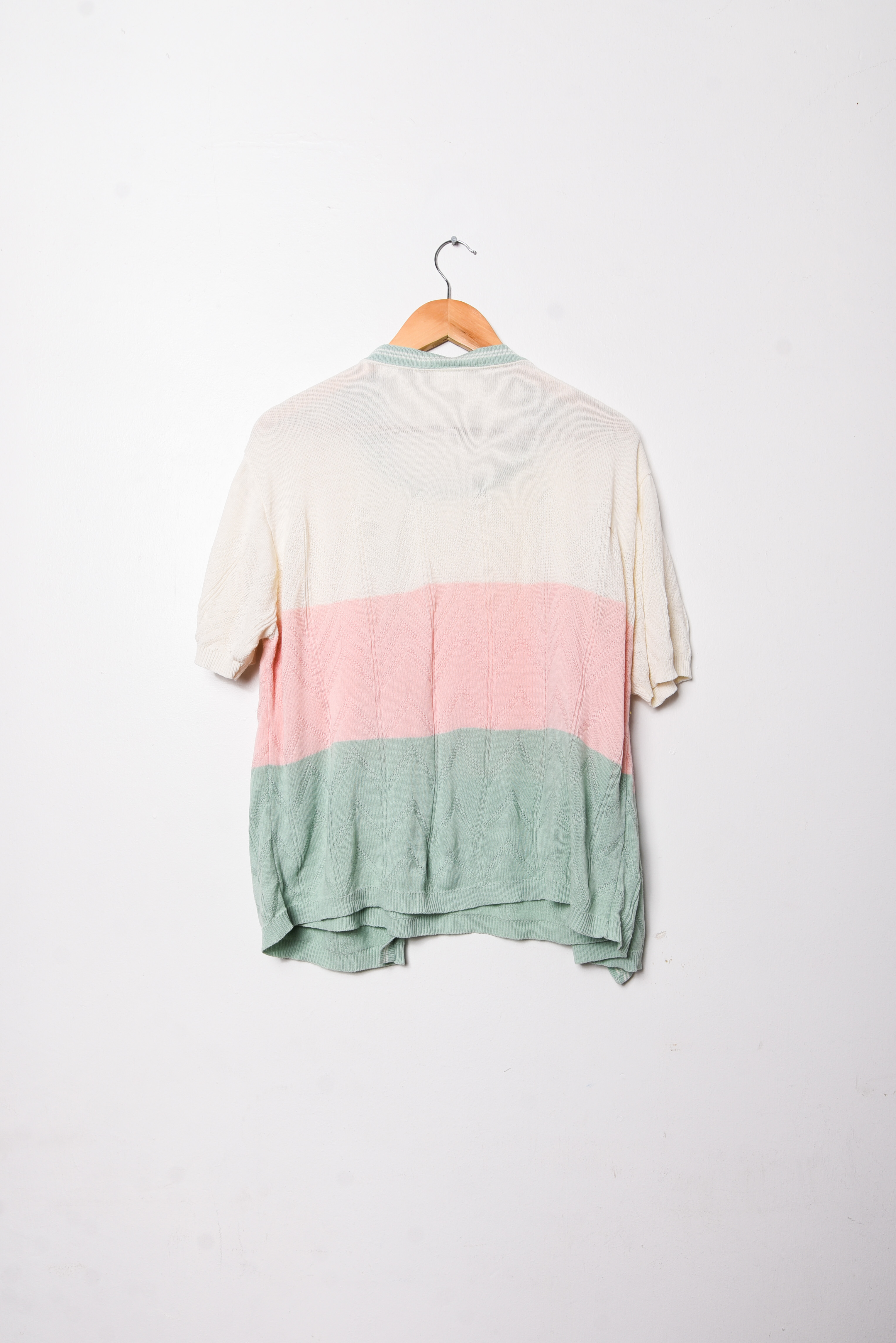 Top cardigan tejido pastel franjas