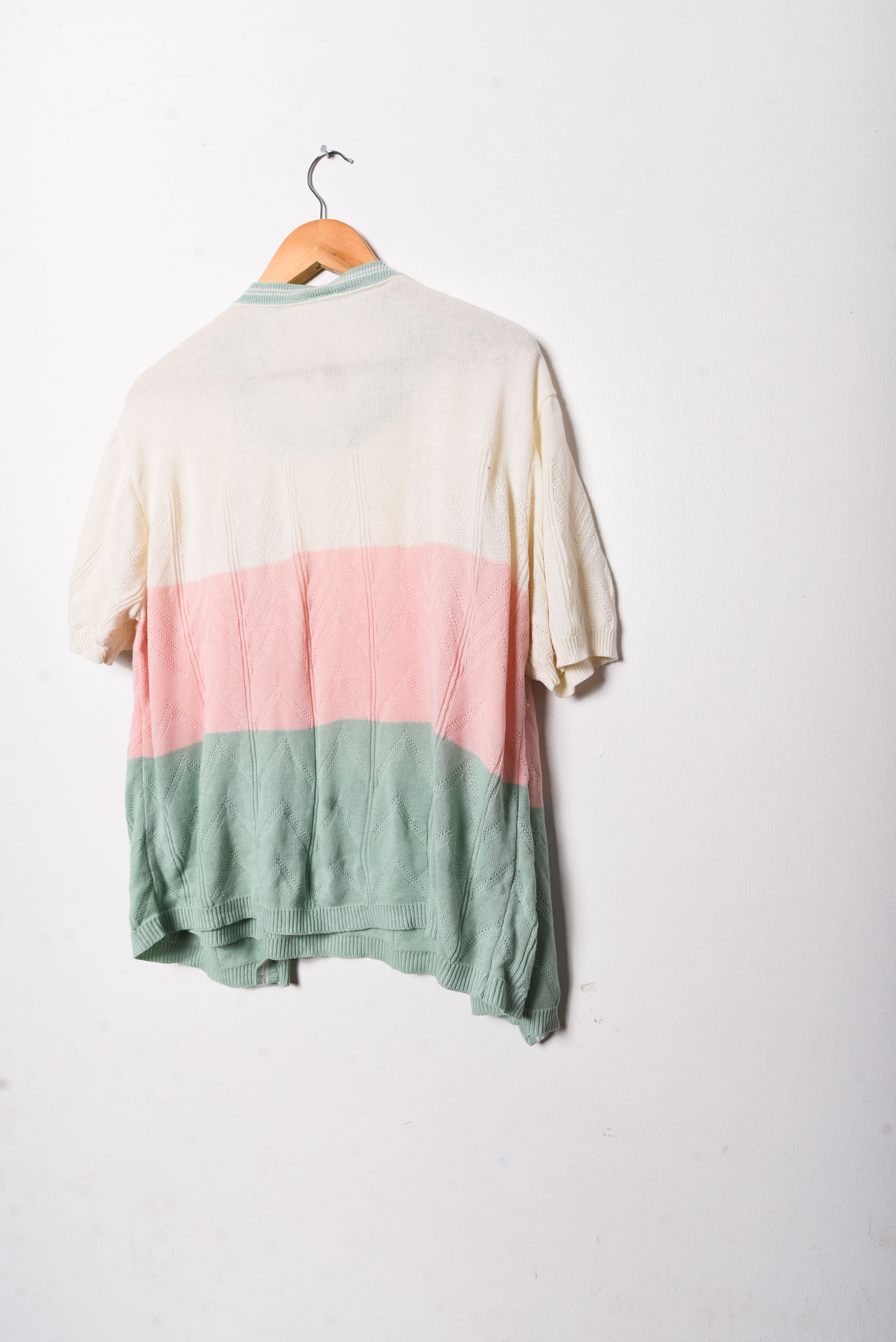 Top cardigan tejido pastel franjas