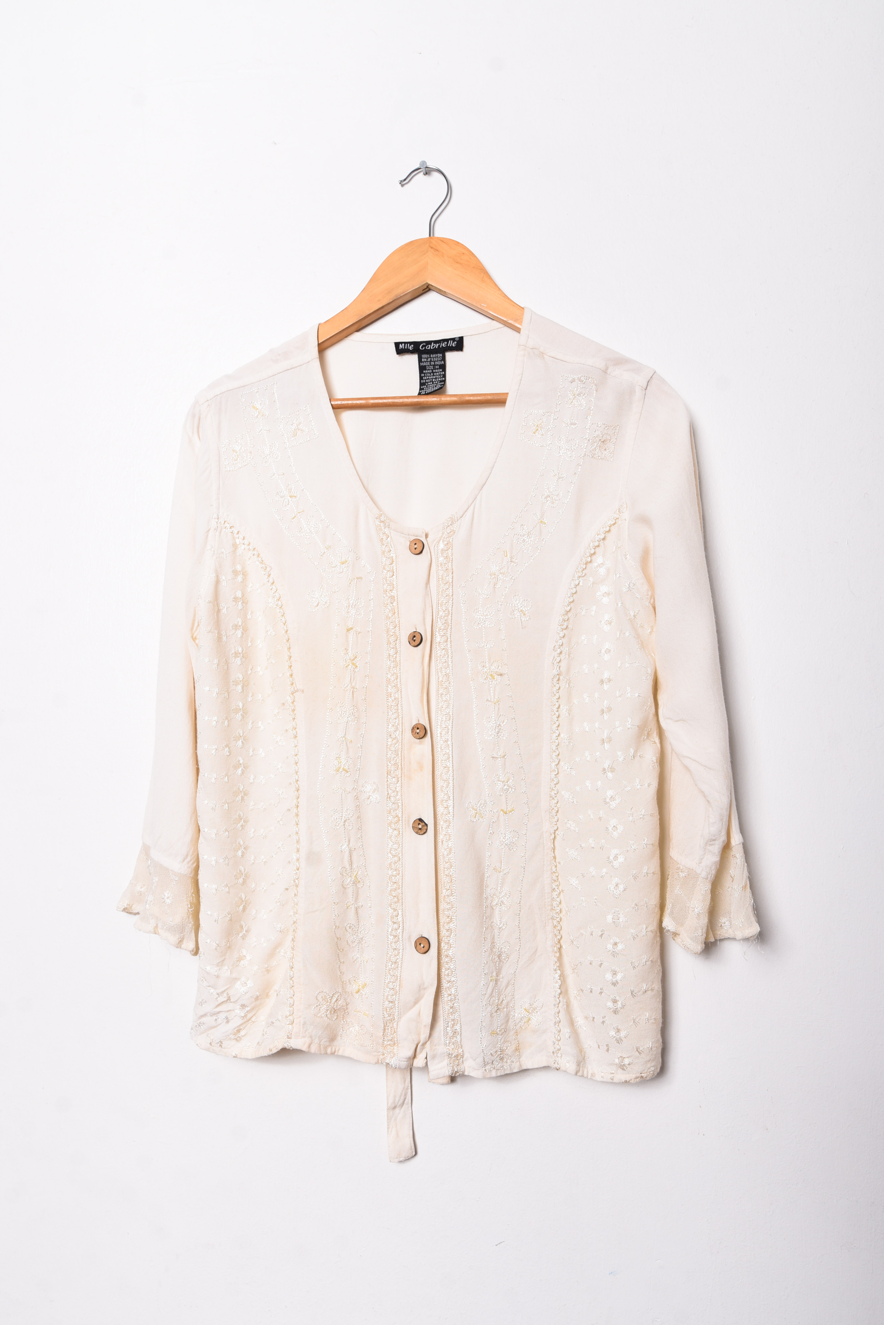 Blusa romantic 90s marfil
