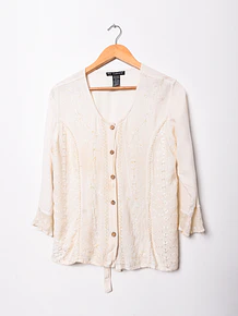 Blusa romantic 90s marfil