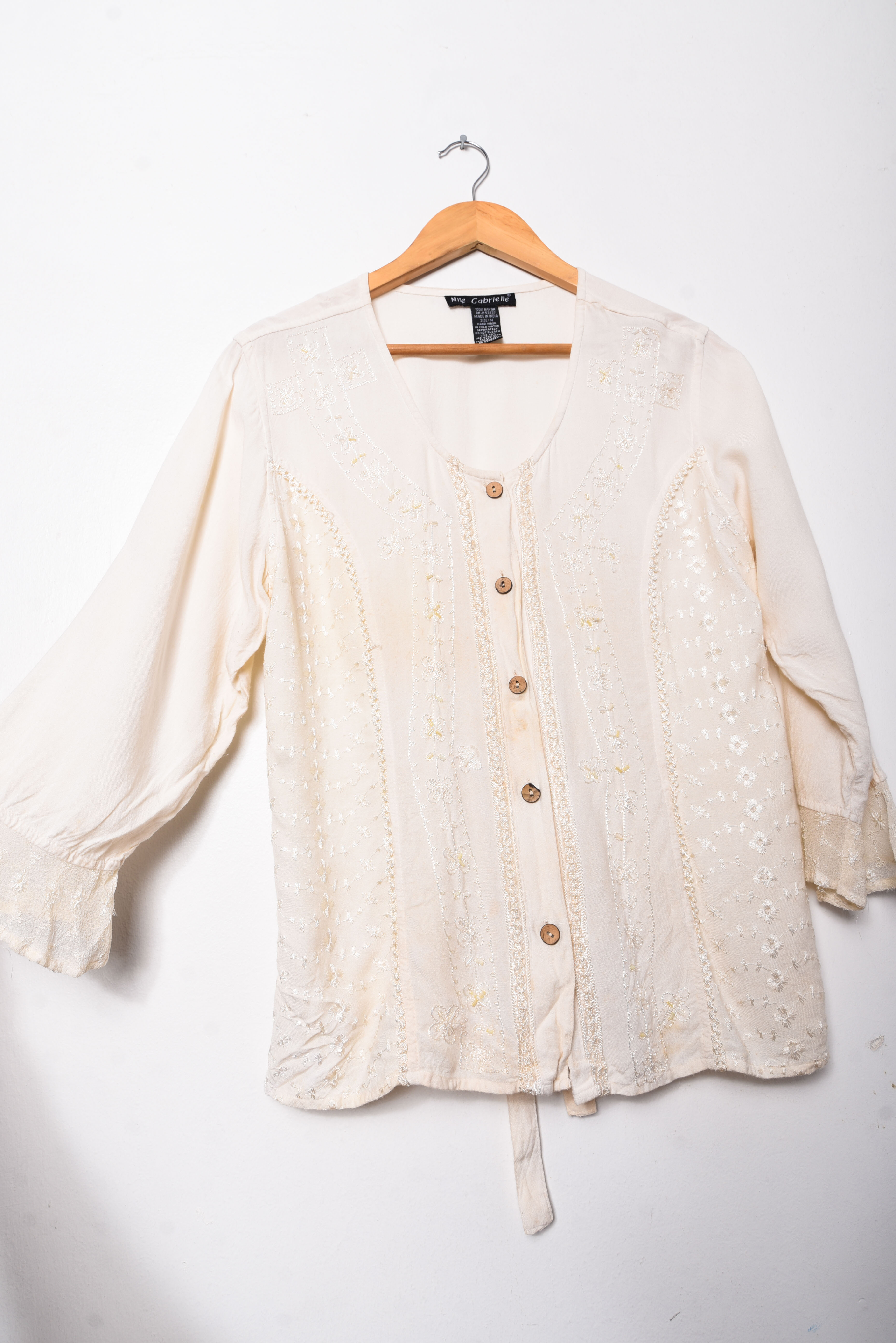 Blusa romantic 90s marfil