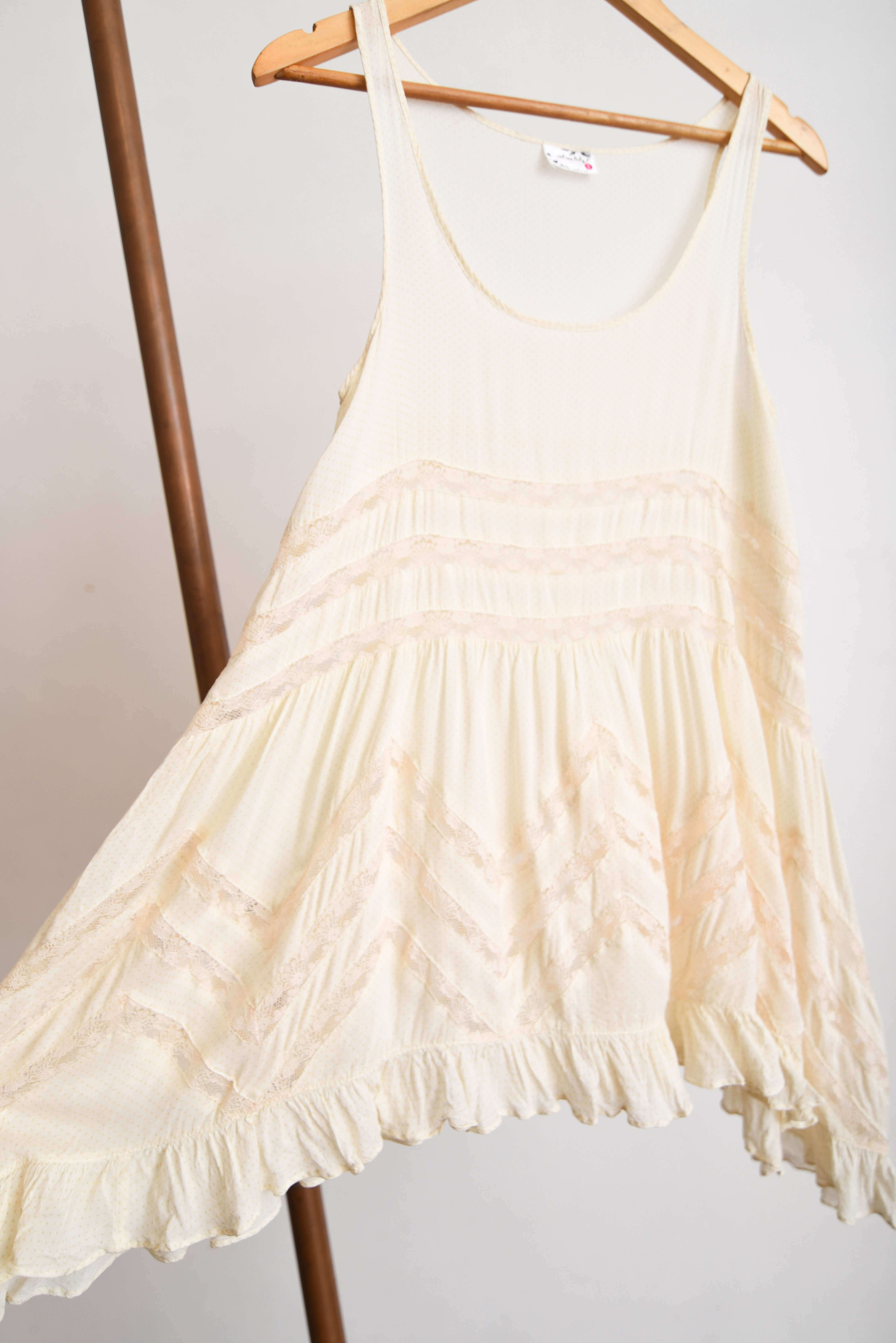 Vestido marfil encaje Free People