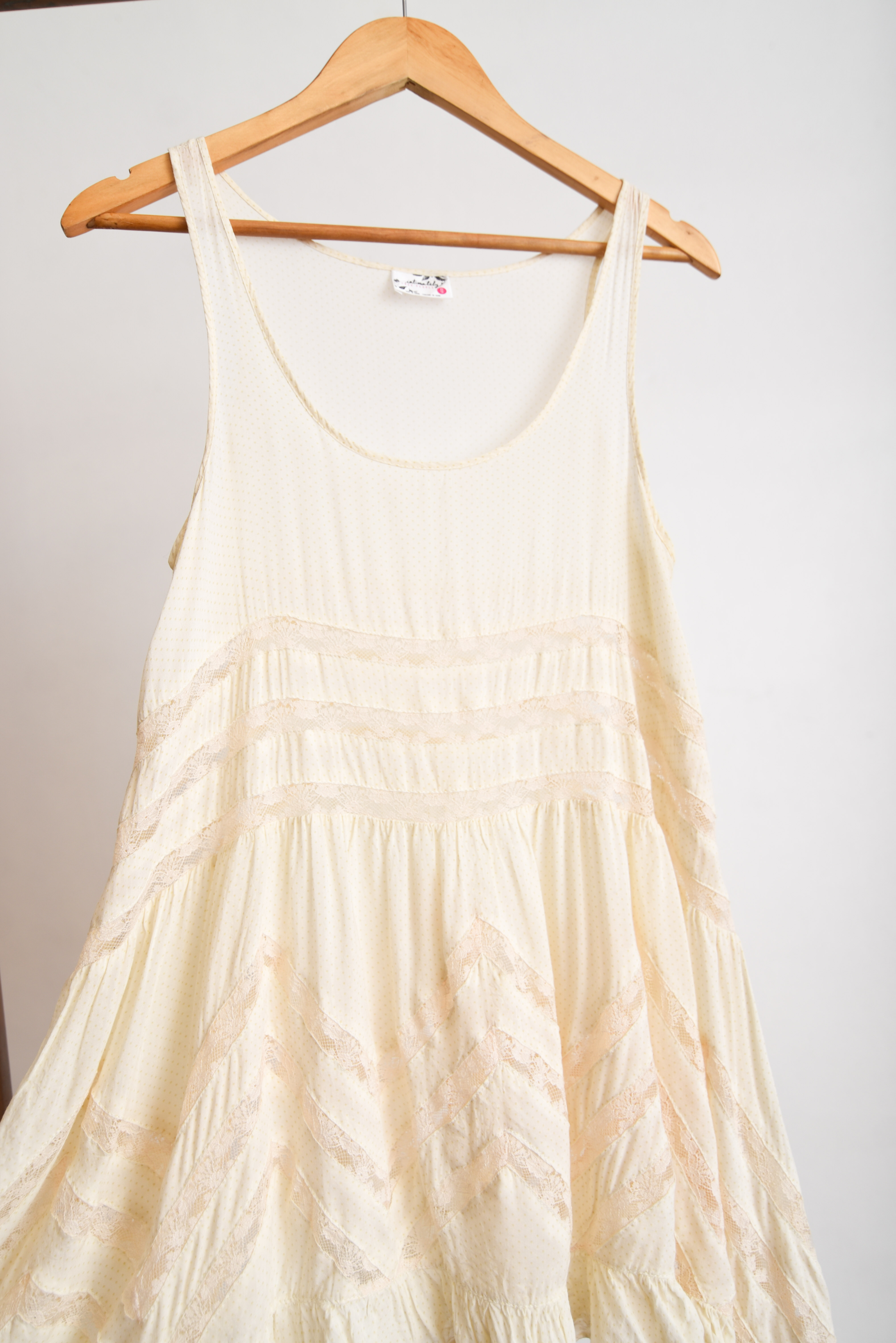 Vestido marfil encaje Free People