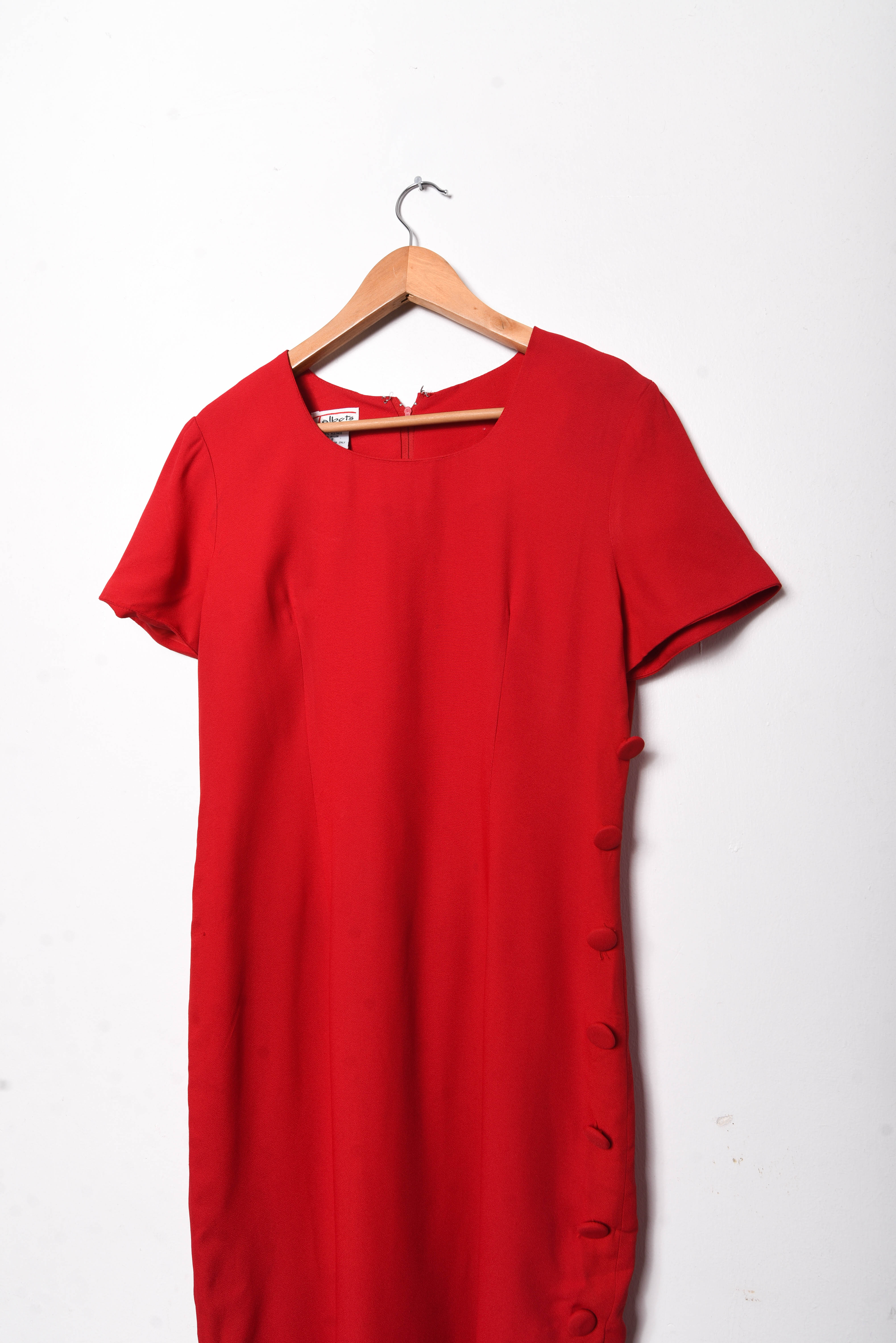 Vestido rojo vintage botones