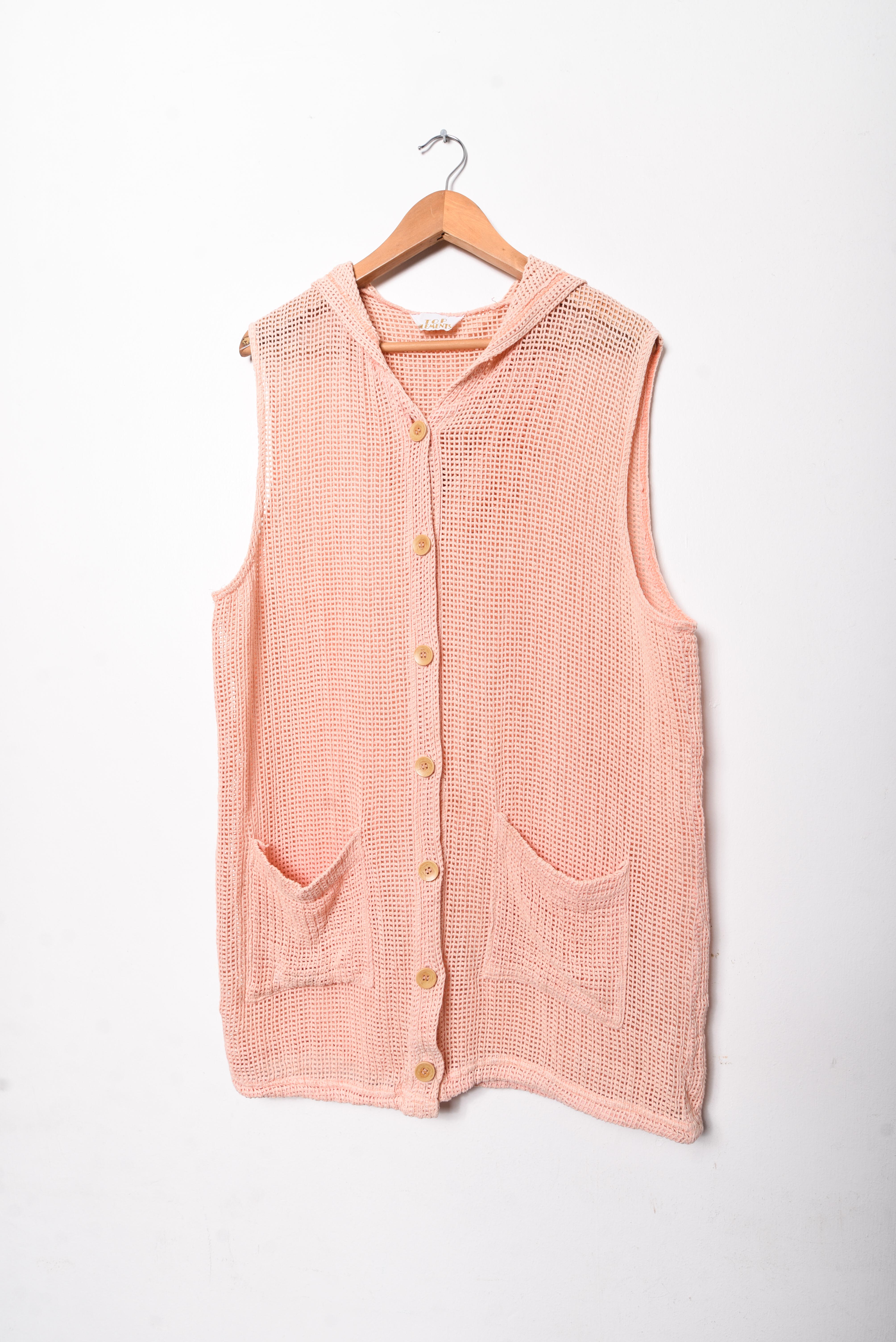 Sweater vest naranjo pastel 90s