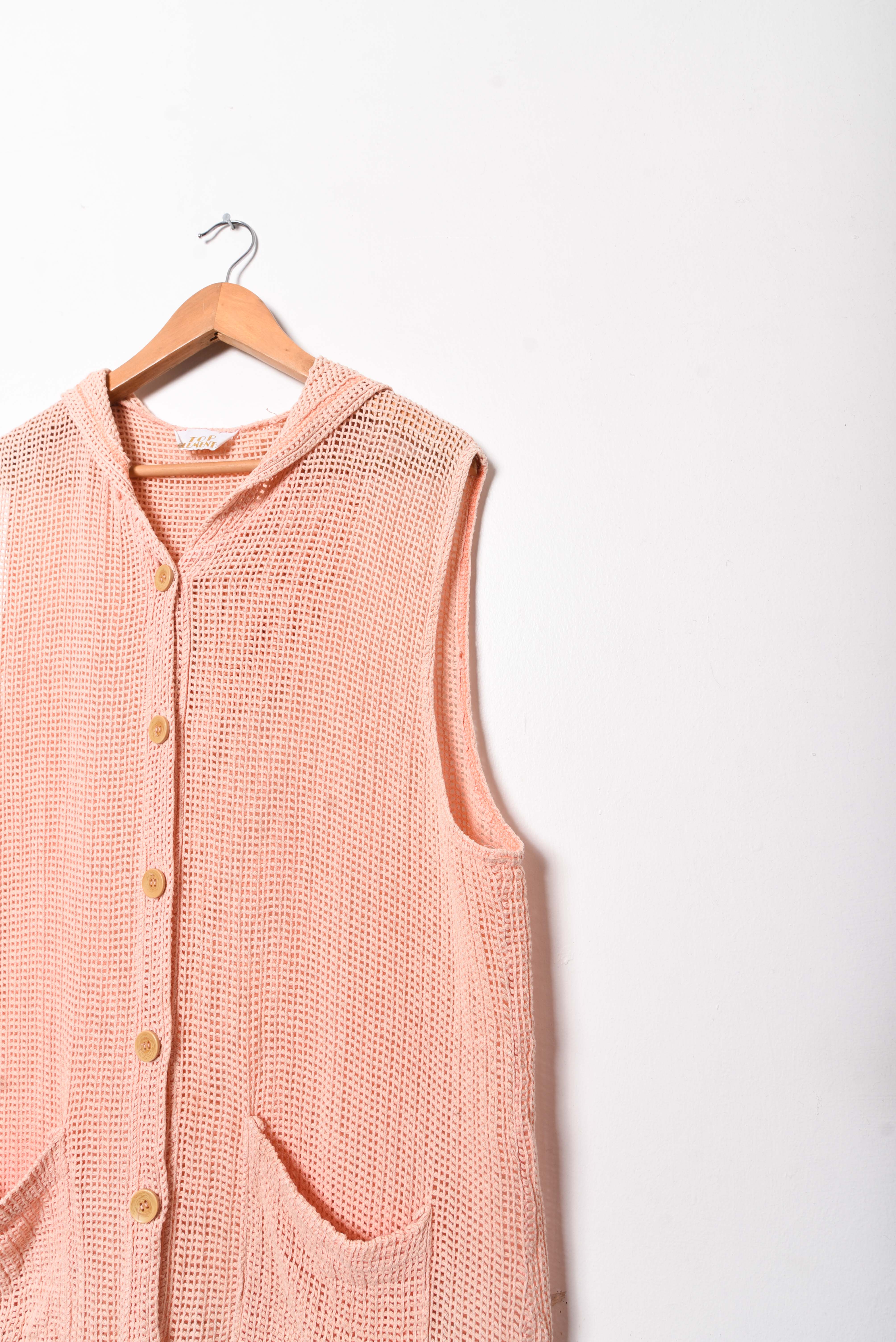 Sweater vest naranjo pastel 90s
