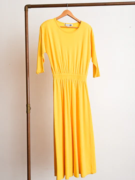 Maxi vestido amarillo 80s