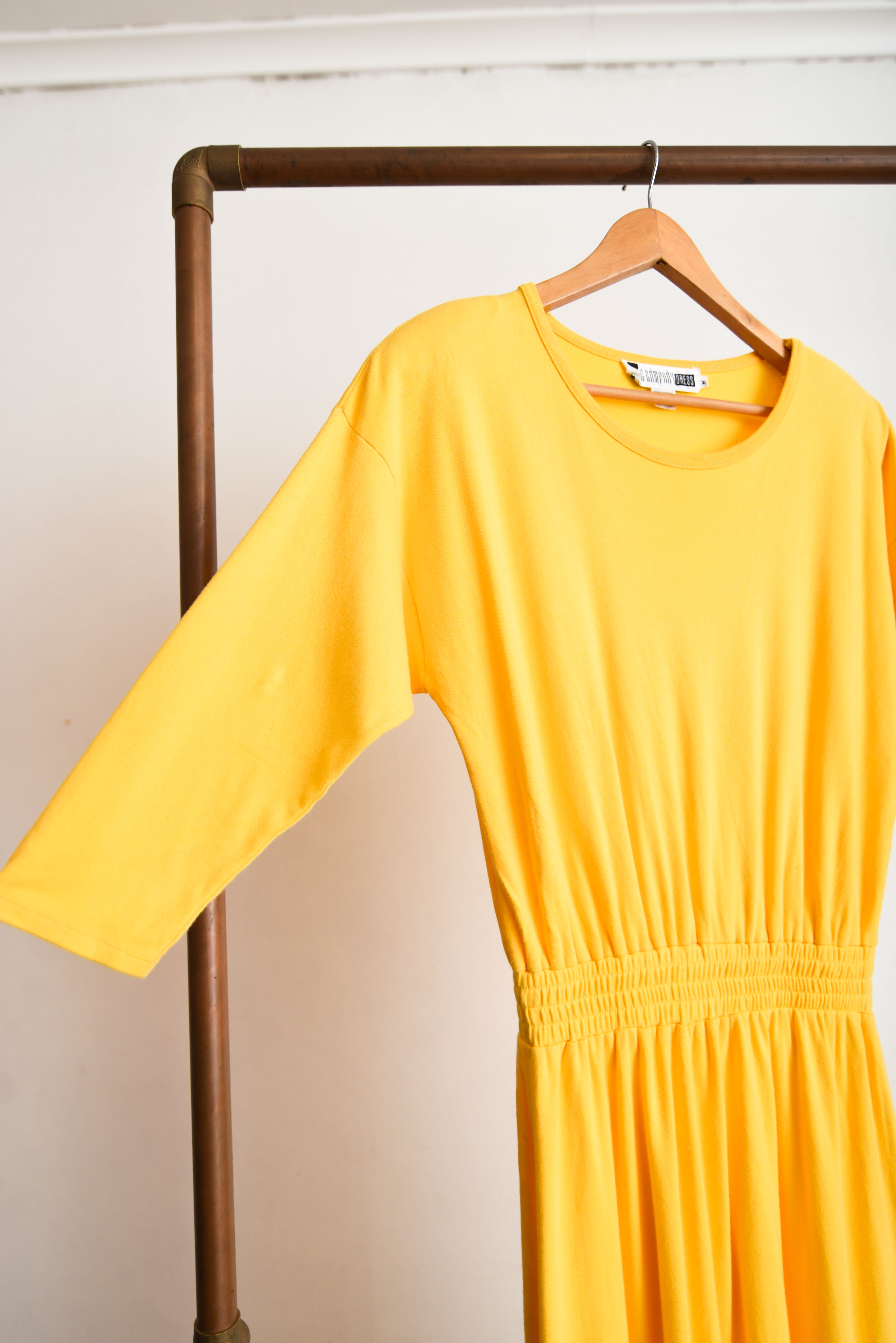 Maxi vestido amarillo 80s