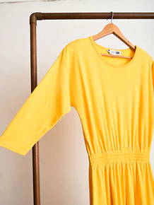 Maxi vestido amarillo 80s