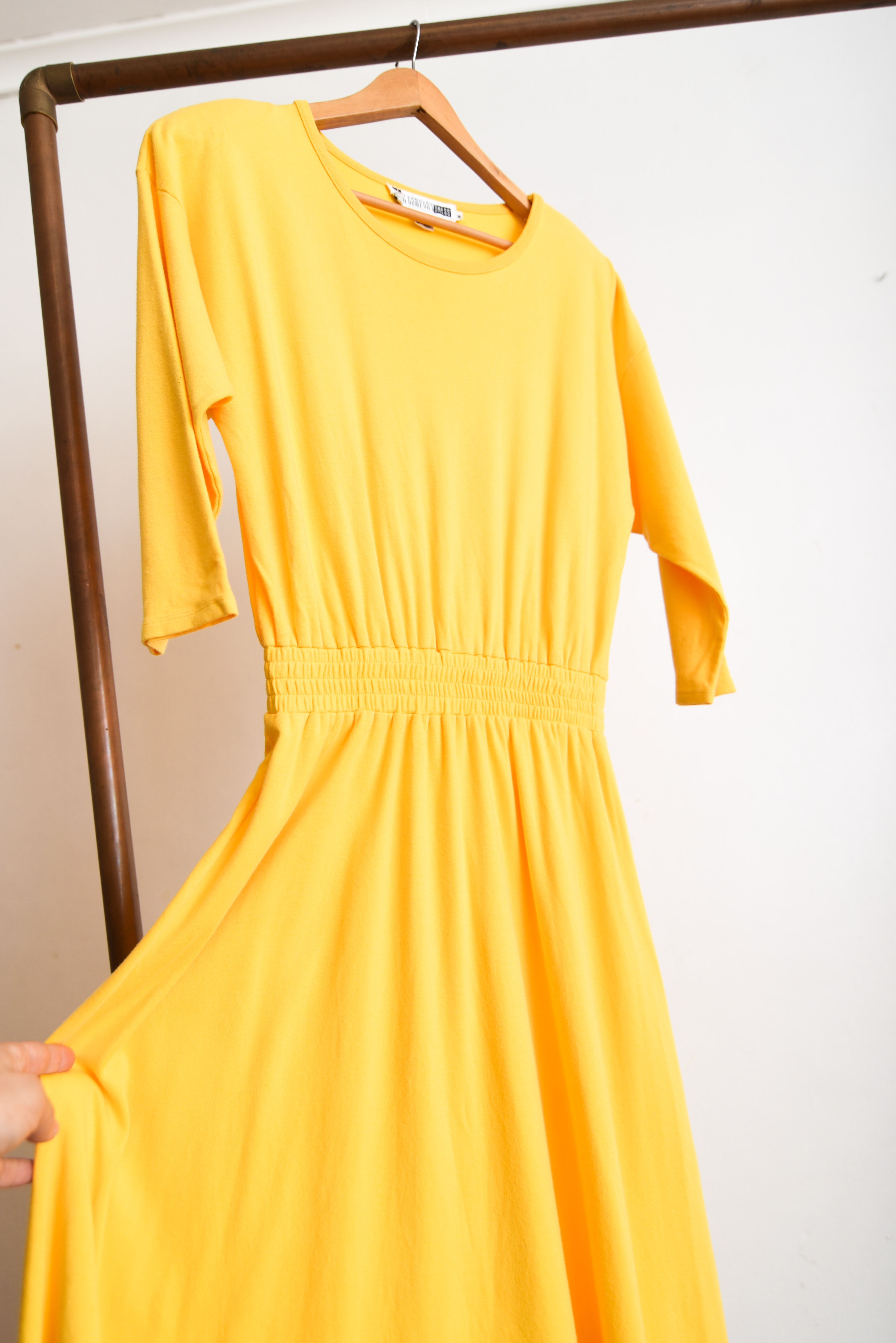 Maxi vestido amarillo 80s