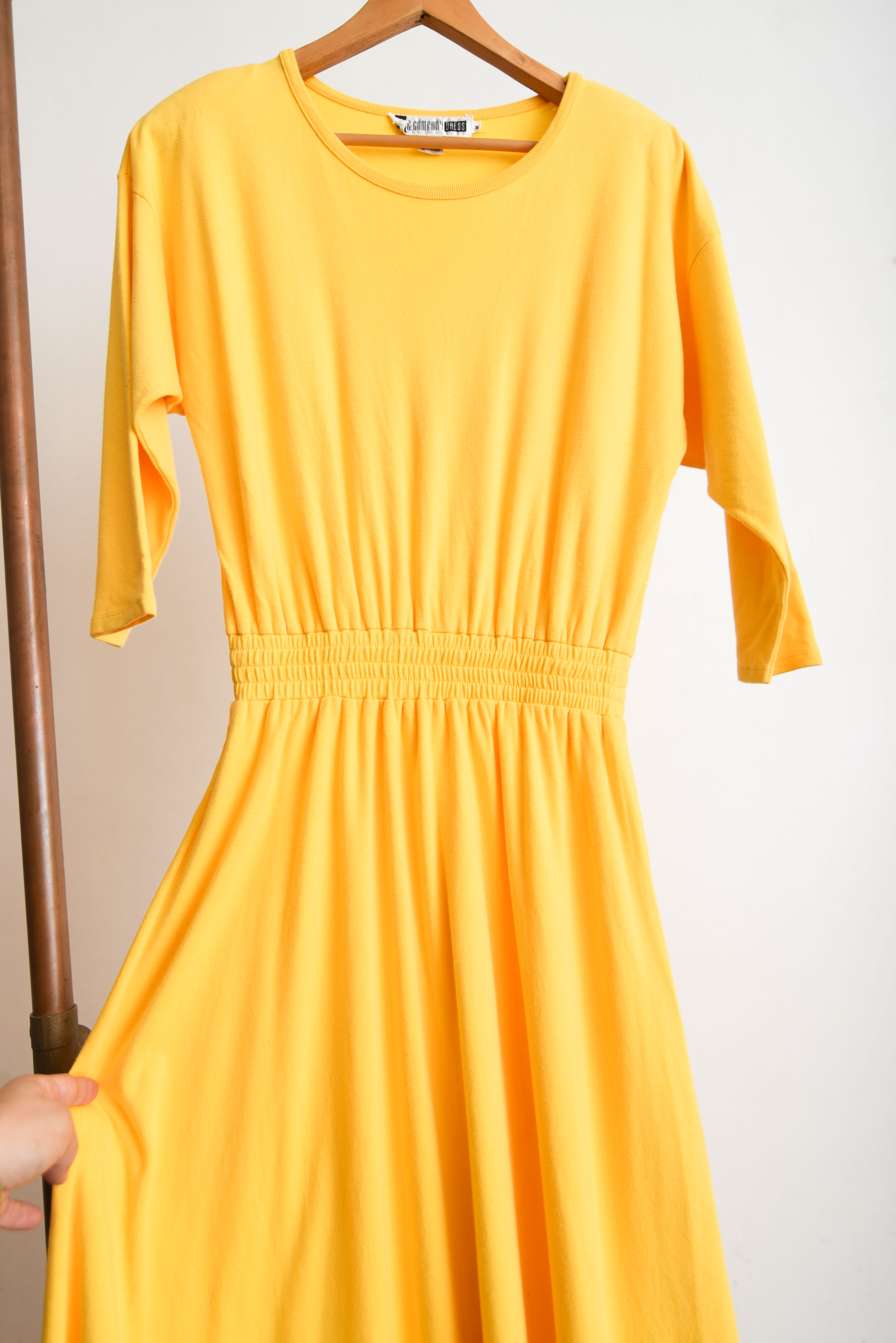 Maxi vestido amarillo 80s