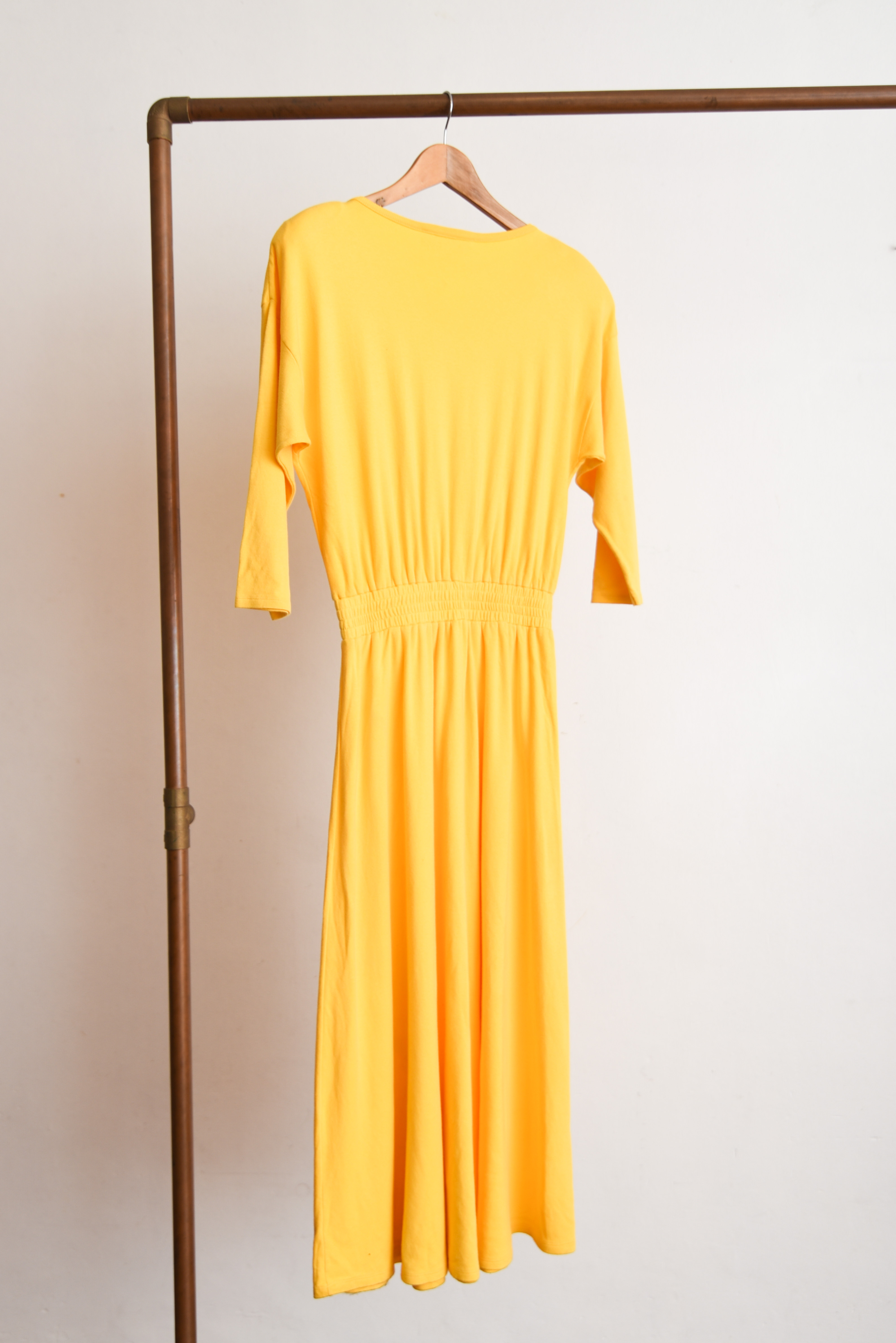 Maxi vestido amarillo 80s