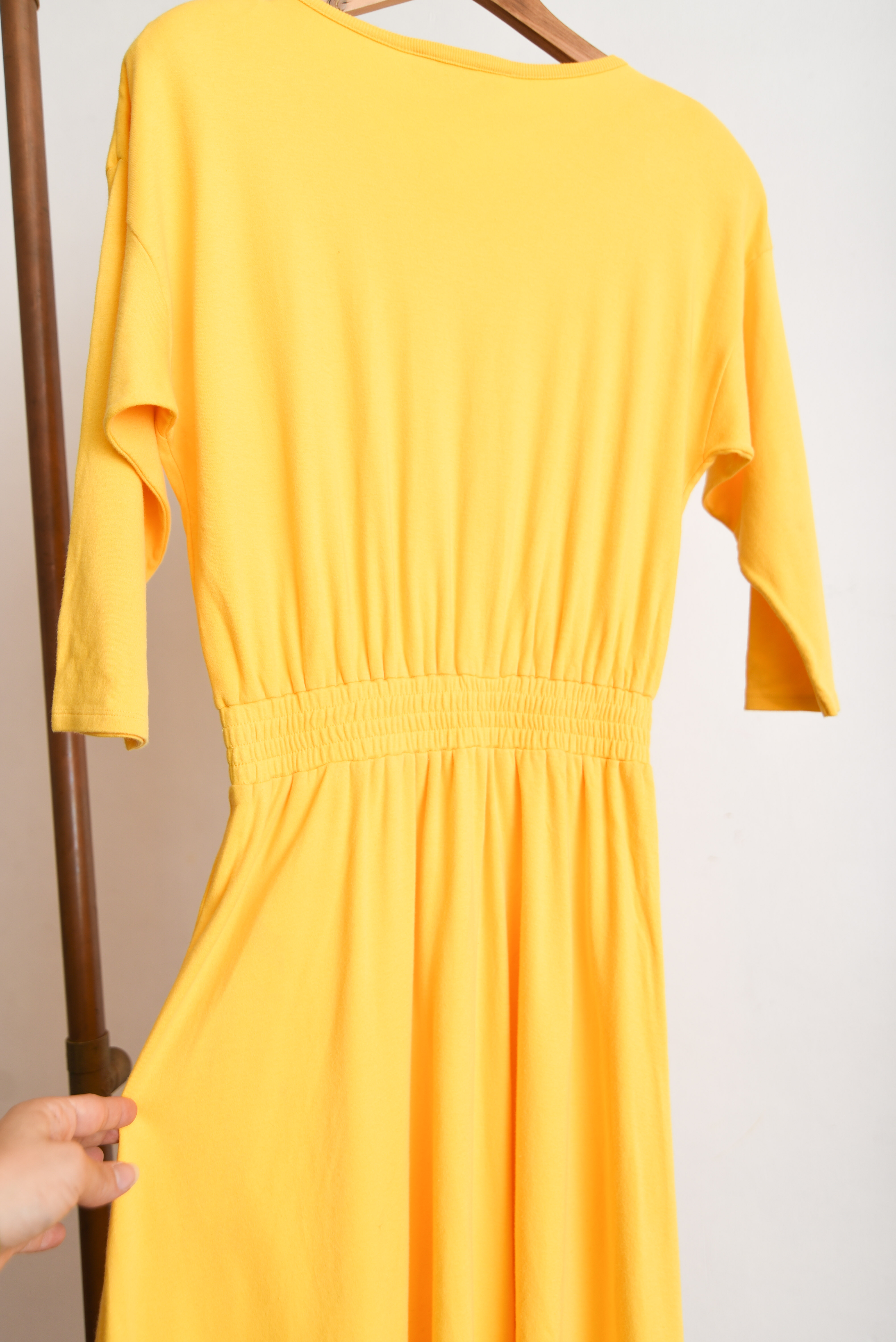 Maxi vestido amarillo 80s
