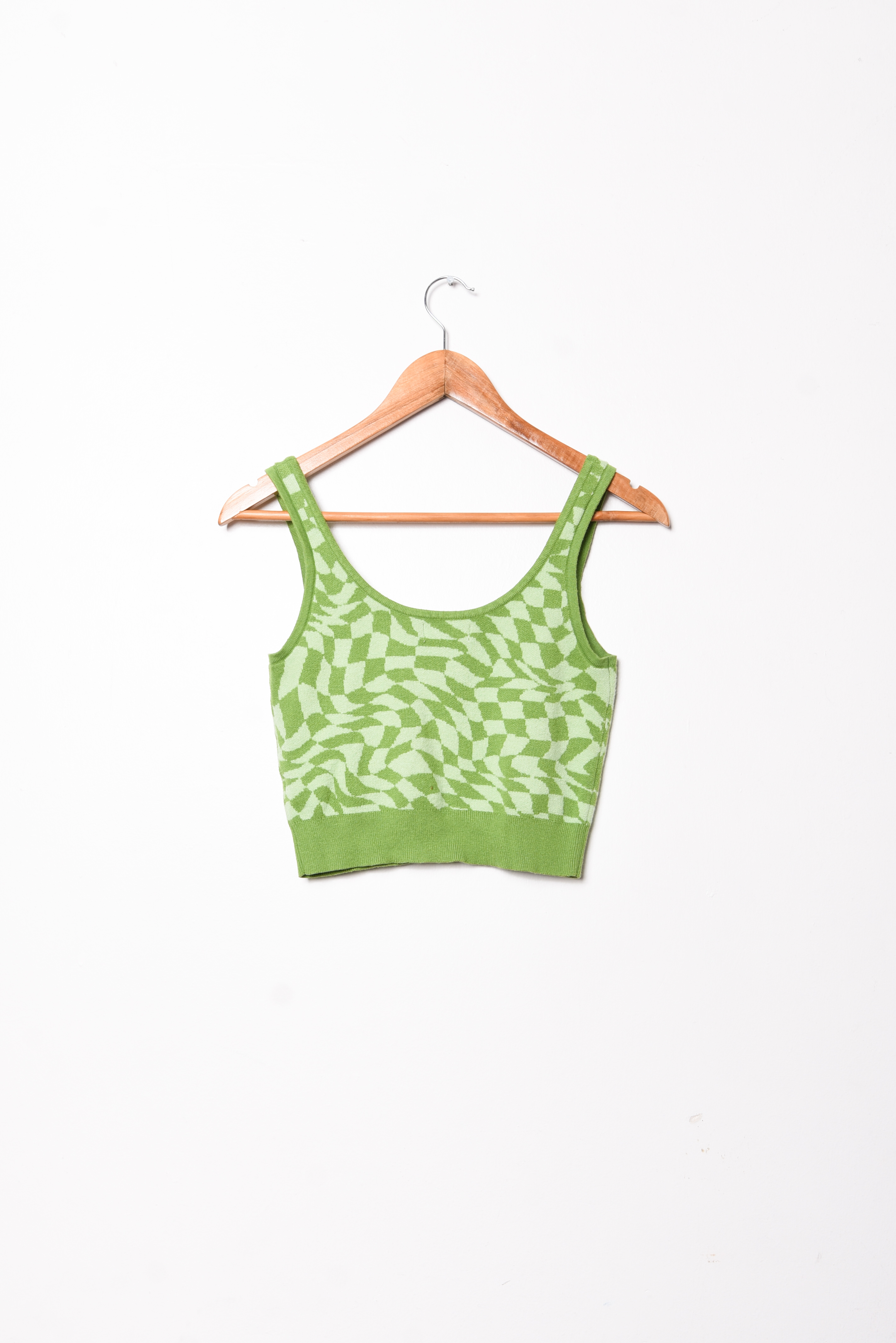 Croptop tejido verde geometric