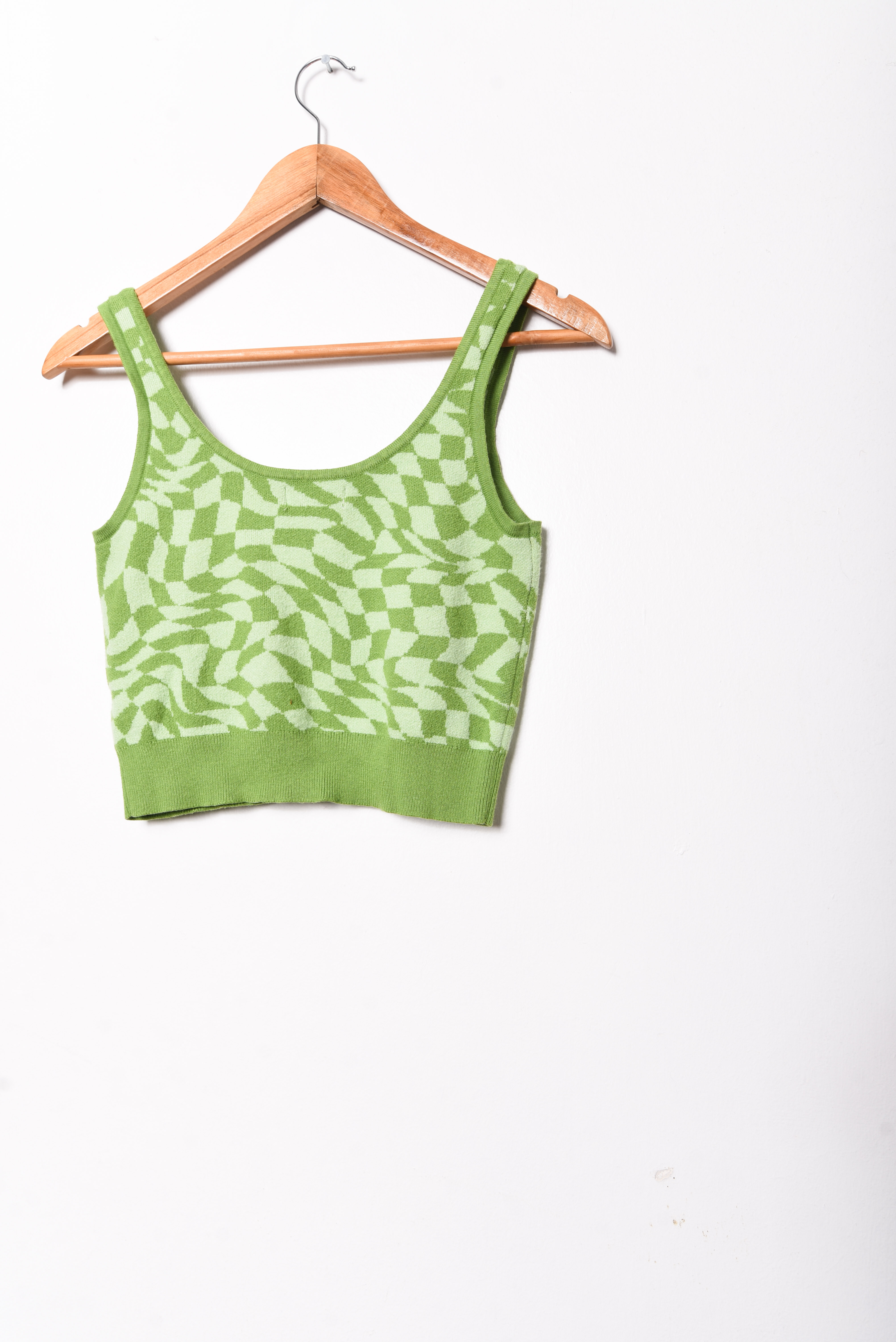 Croptop tejido verde geometric