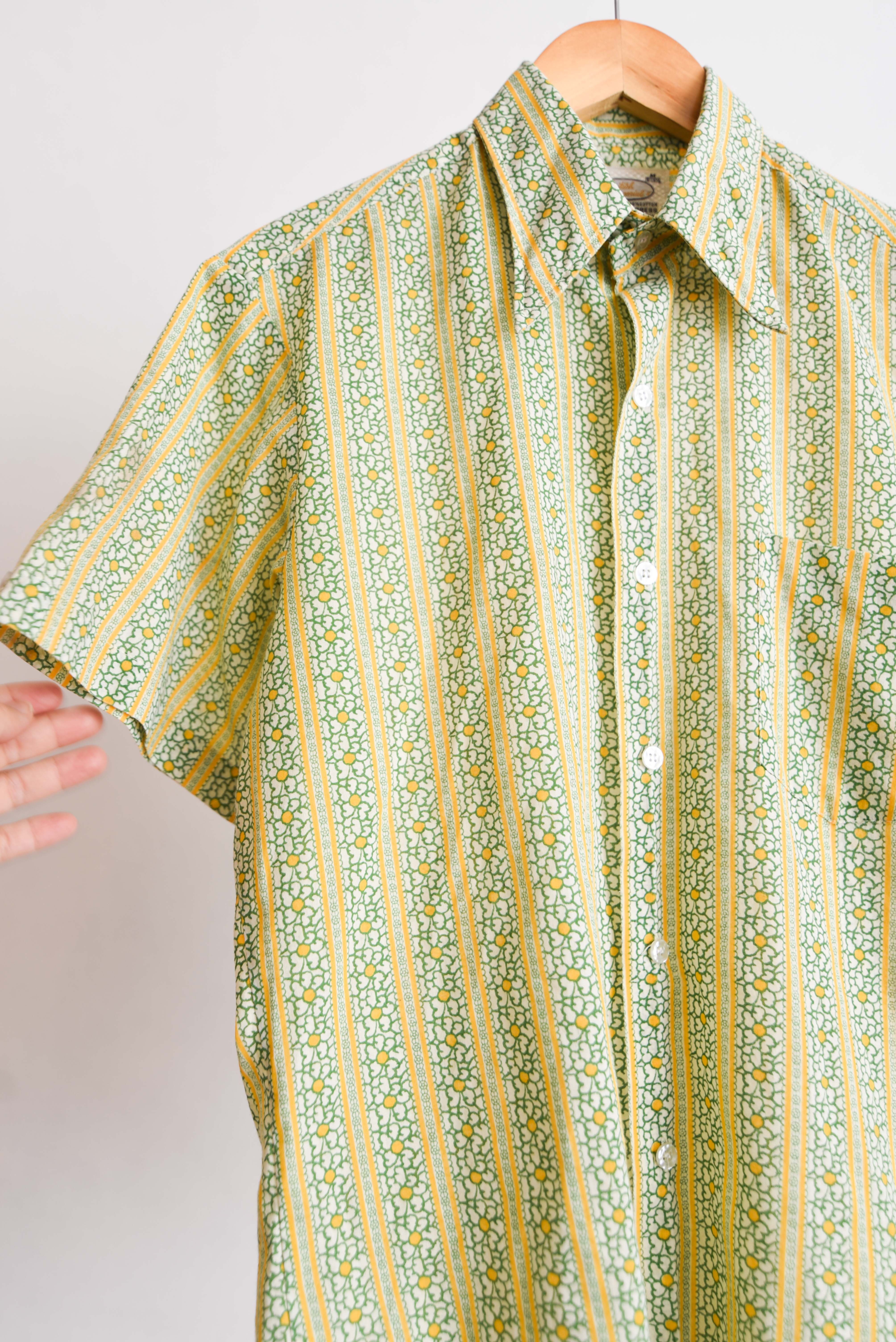 Camisa verde floral 70s
