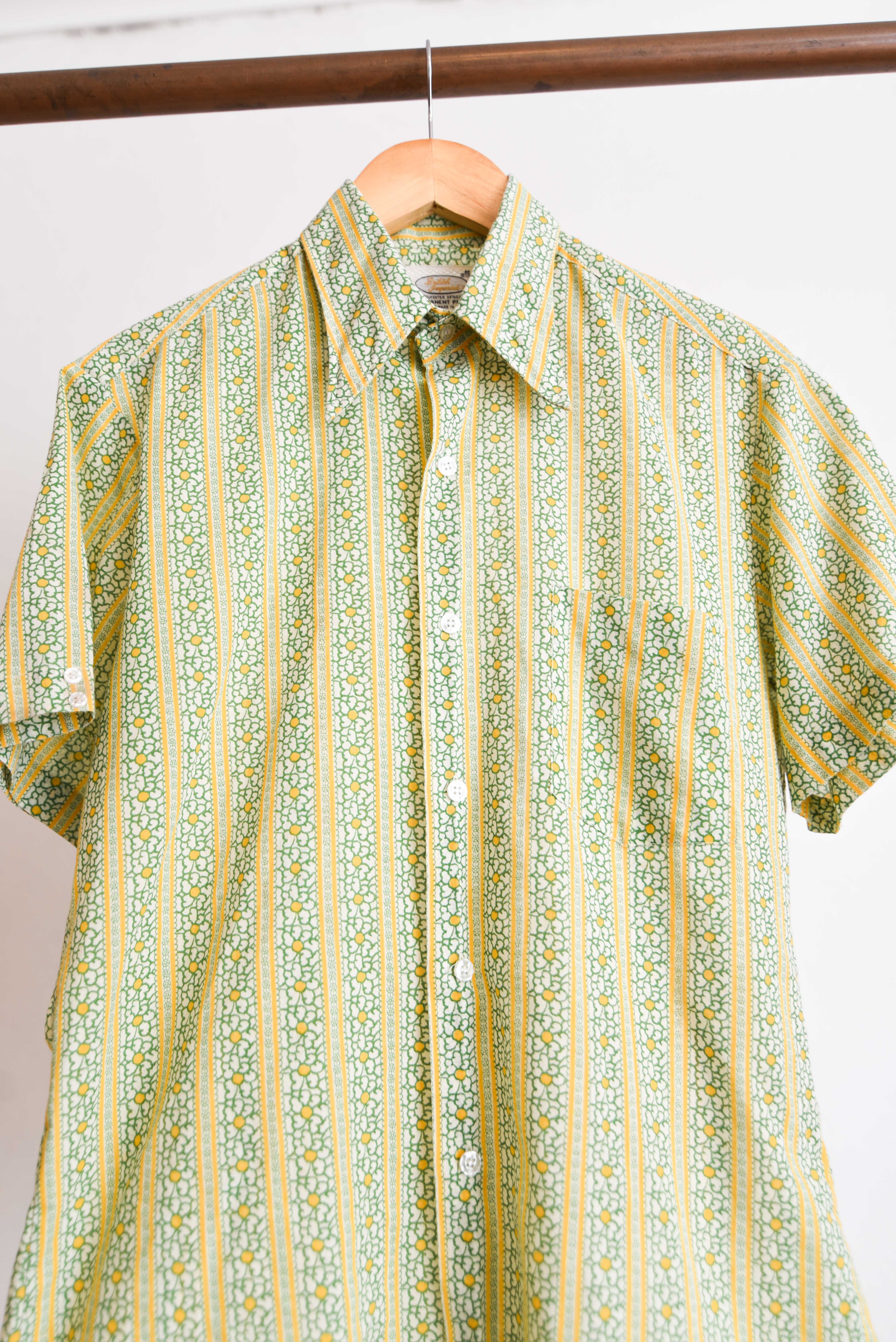 Camisa verde floral 70s