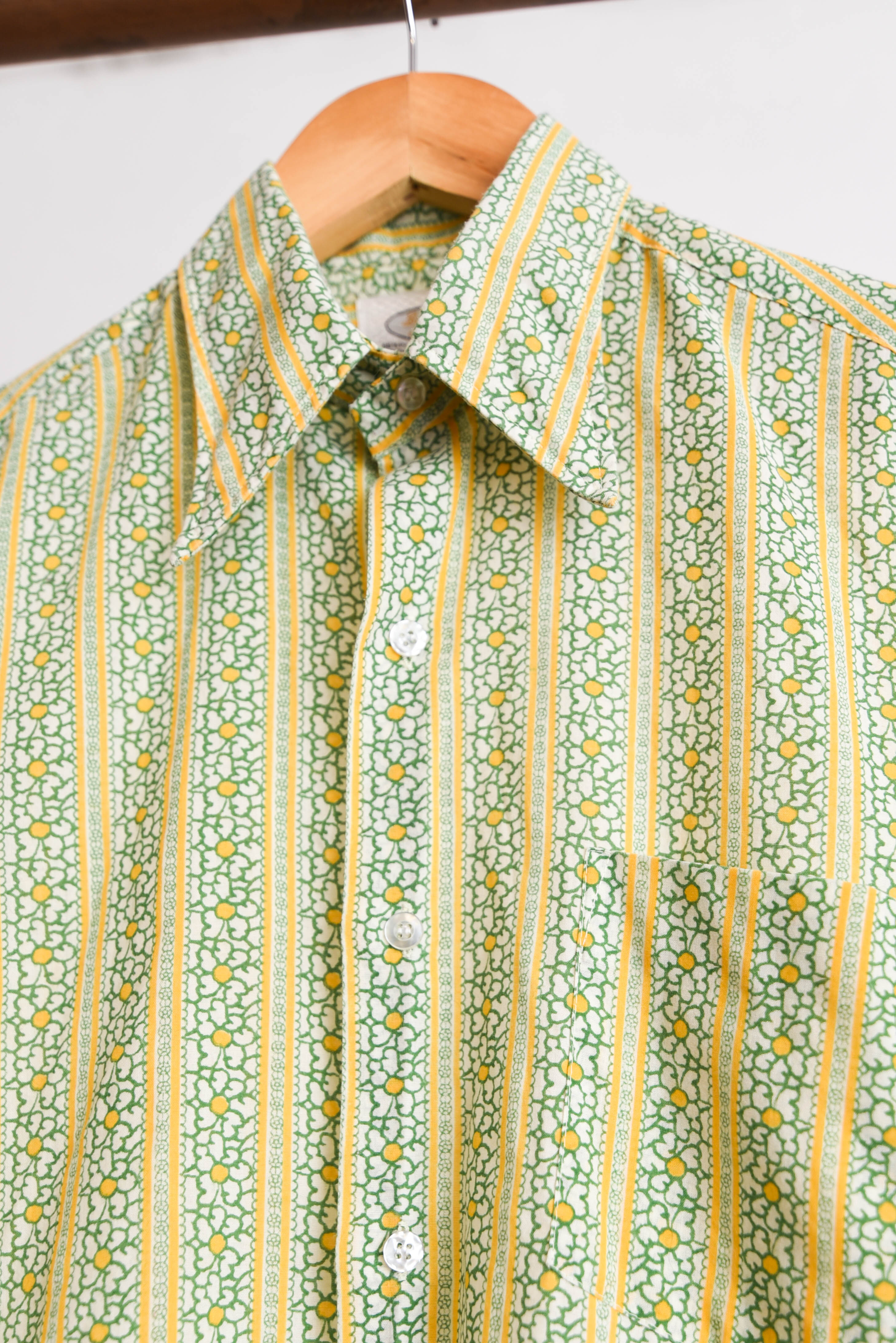 Camisa verde floral 70s