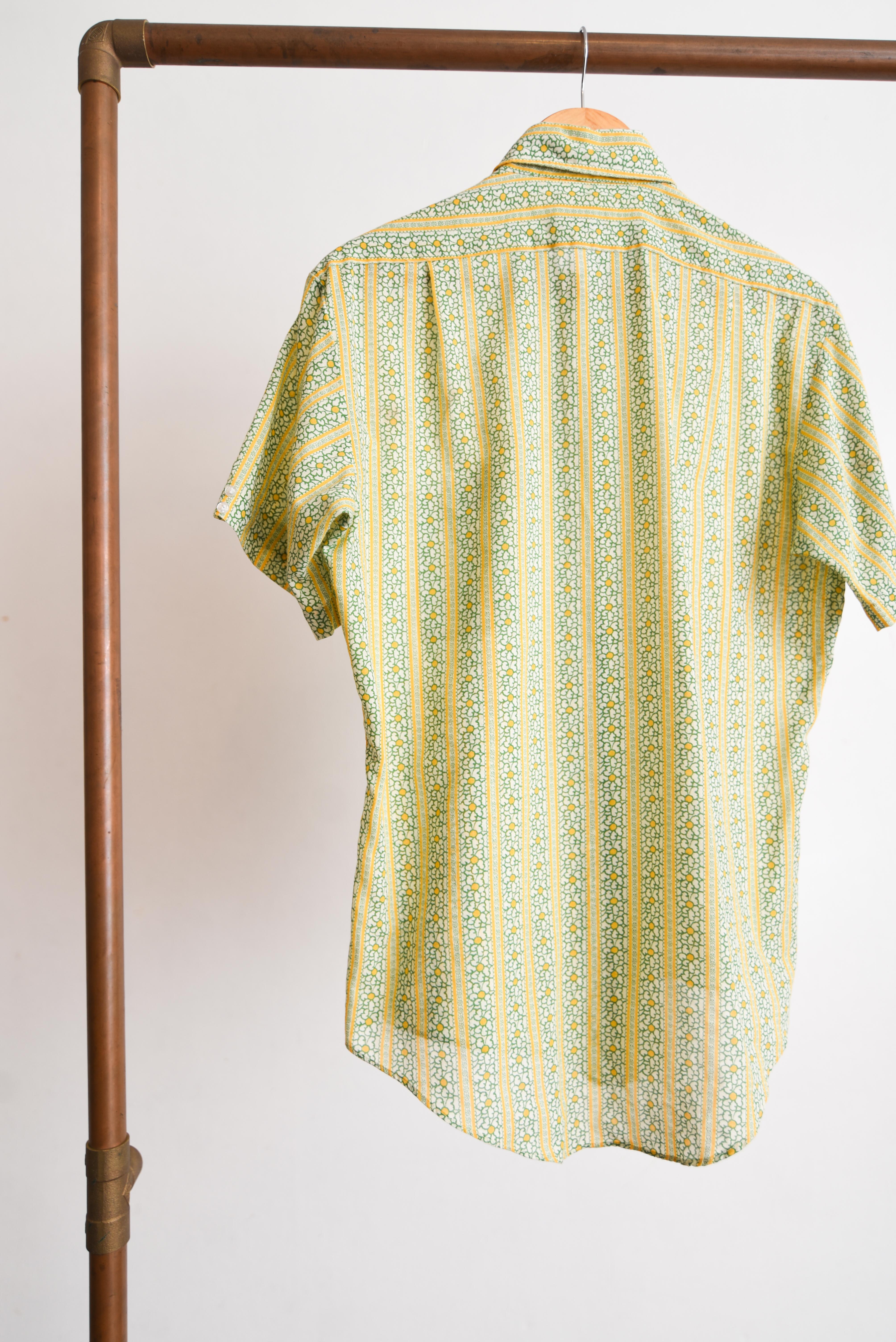 Camisa verde floral 70s