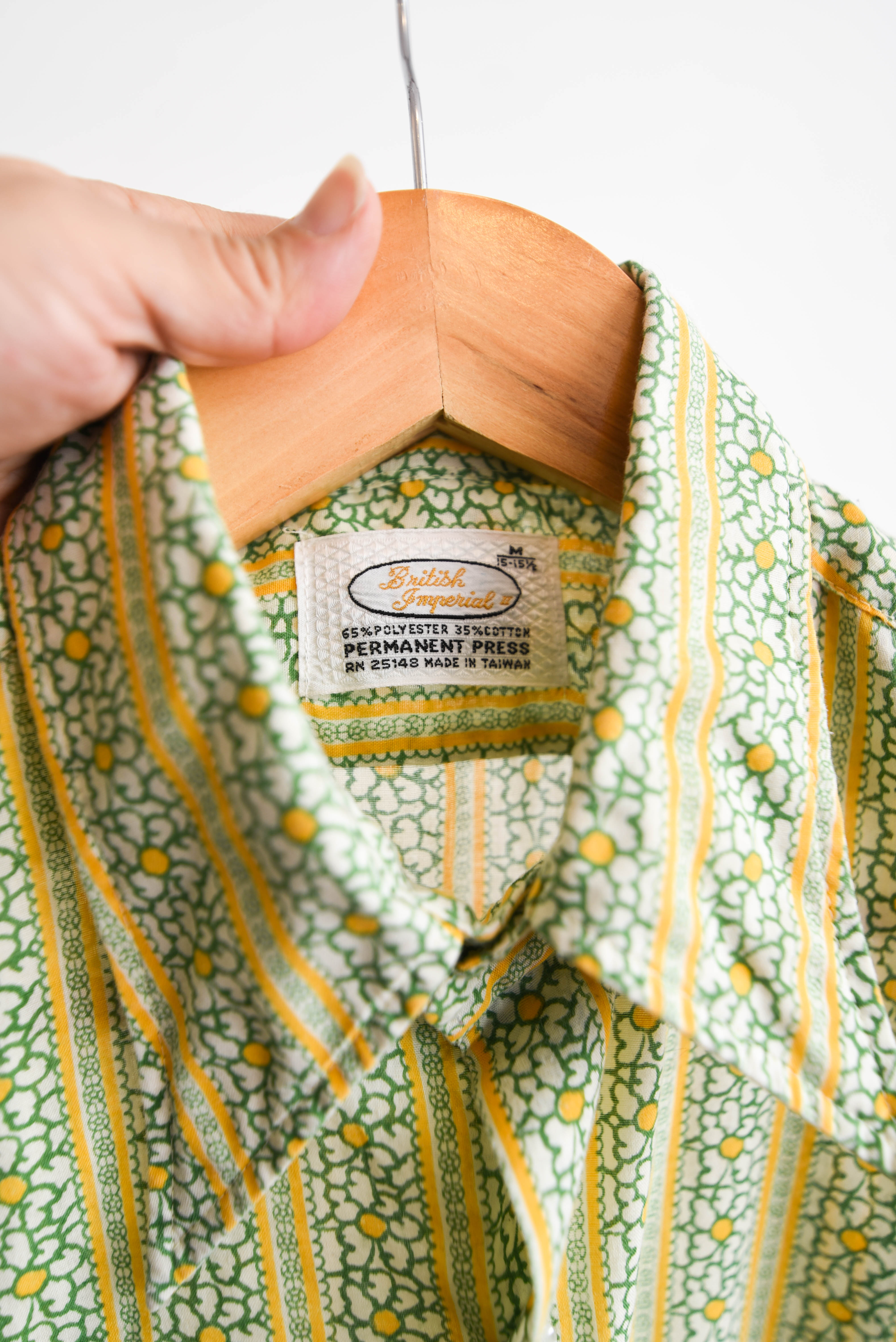 Camisa verde floral 70s