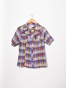 Camisa tartán multicolor 90s