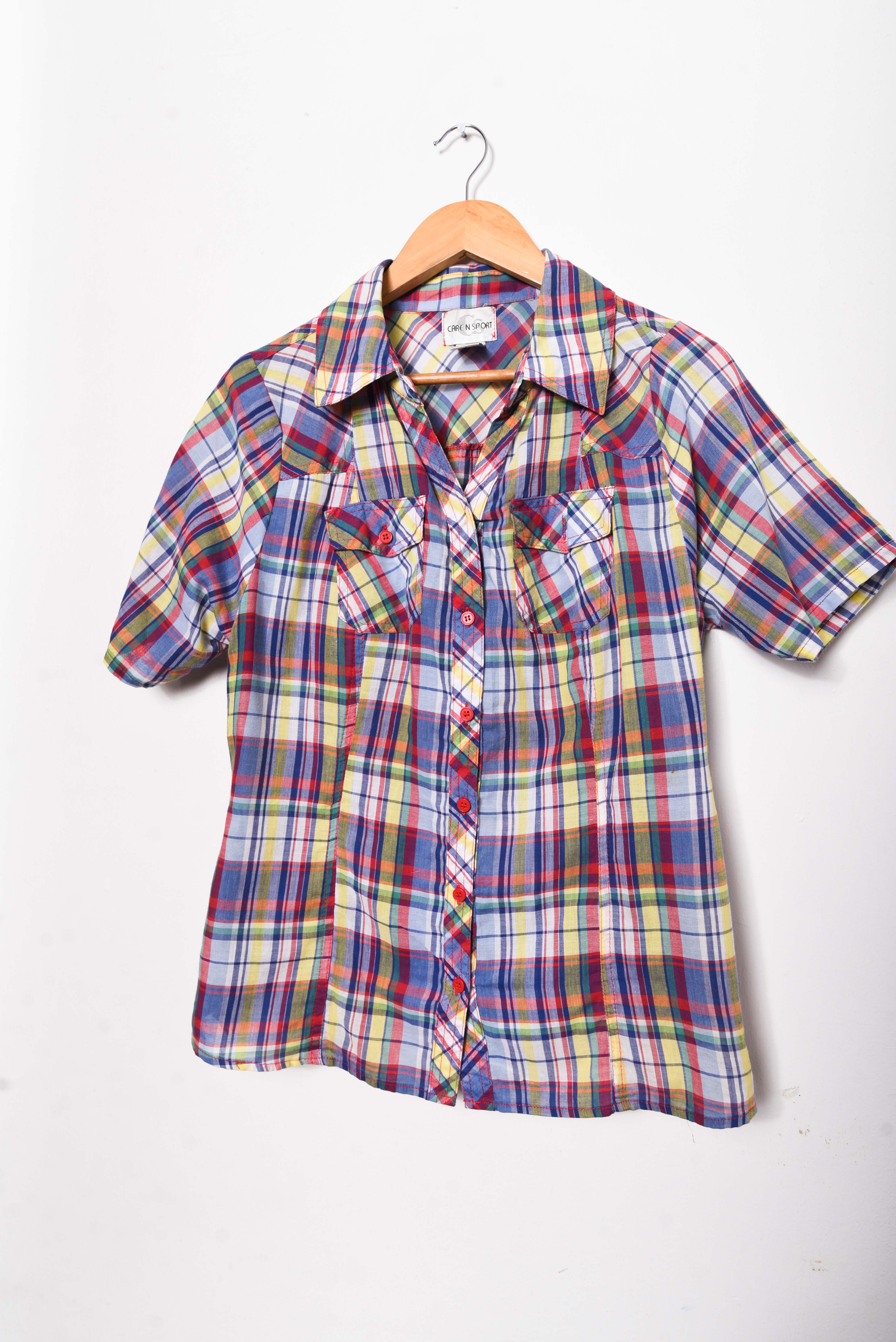 Camisa tartán multicolor 90s