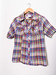 Camisa tartán multicolor 90s