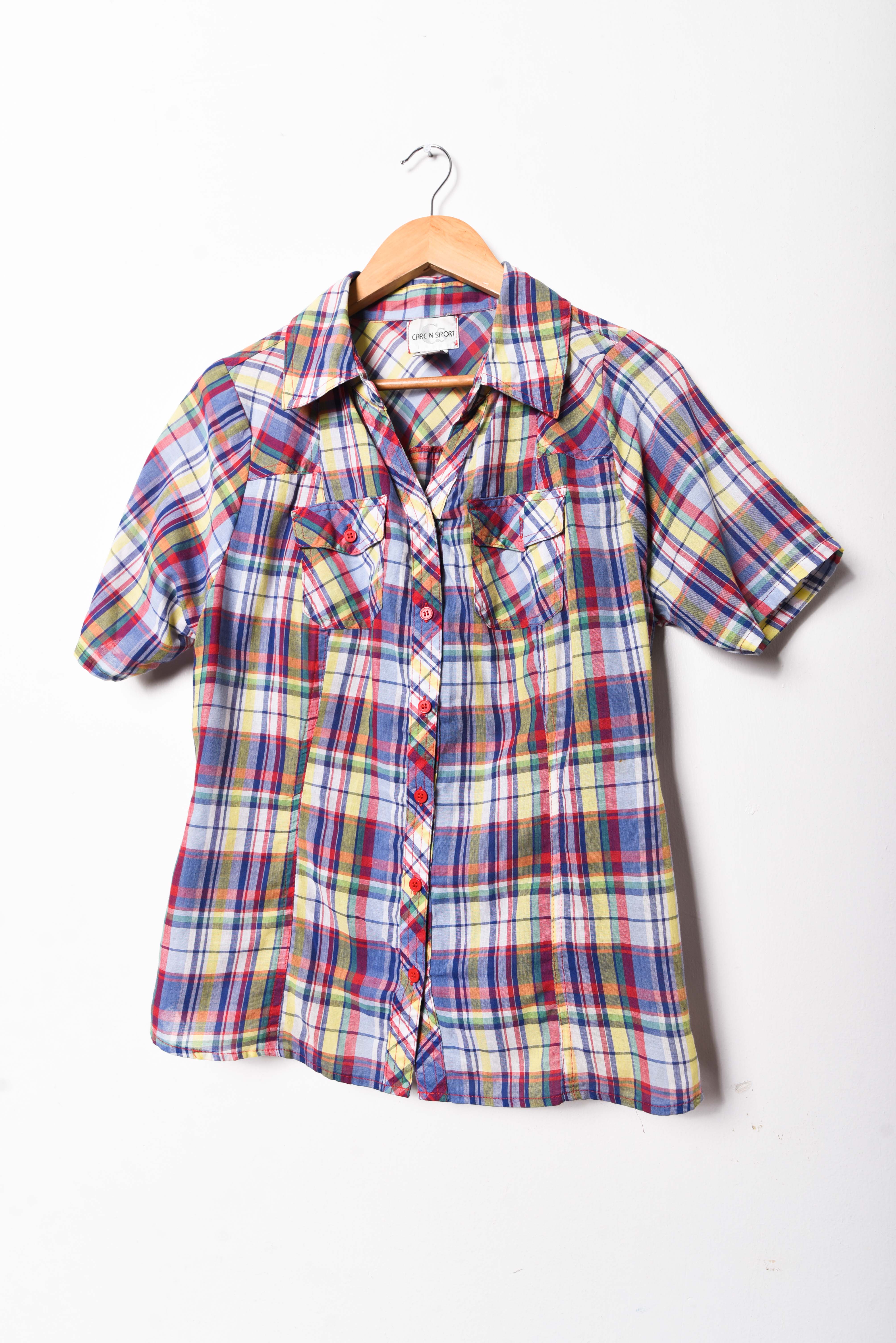 Camisa tartán multicolor 90s