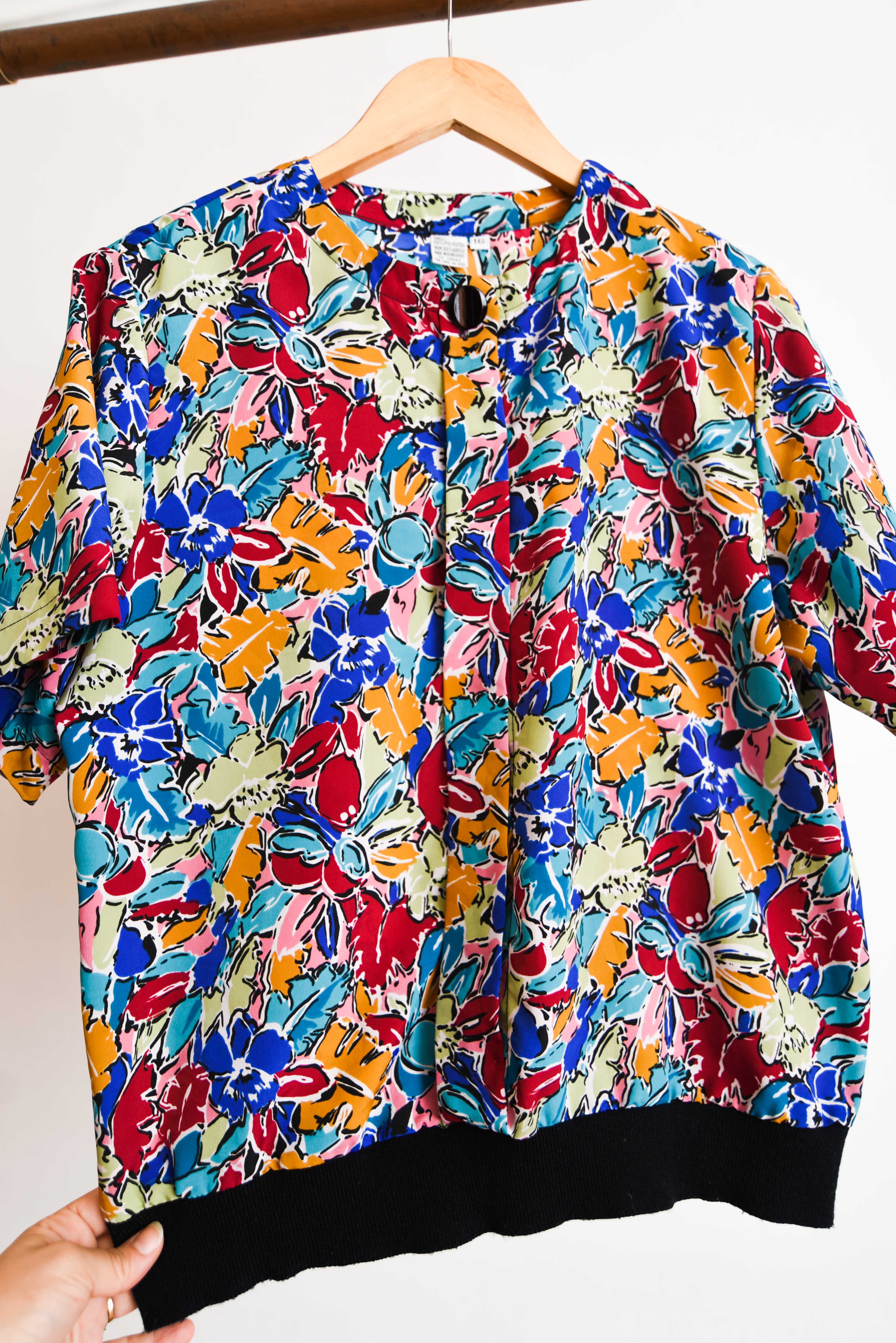 Blusa floral 80s