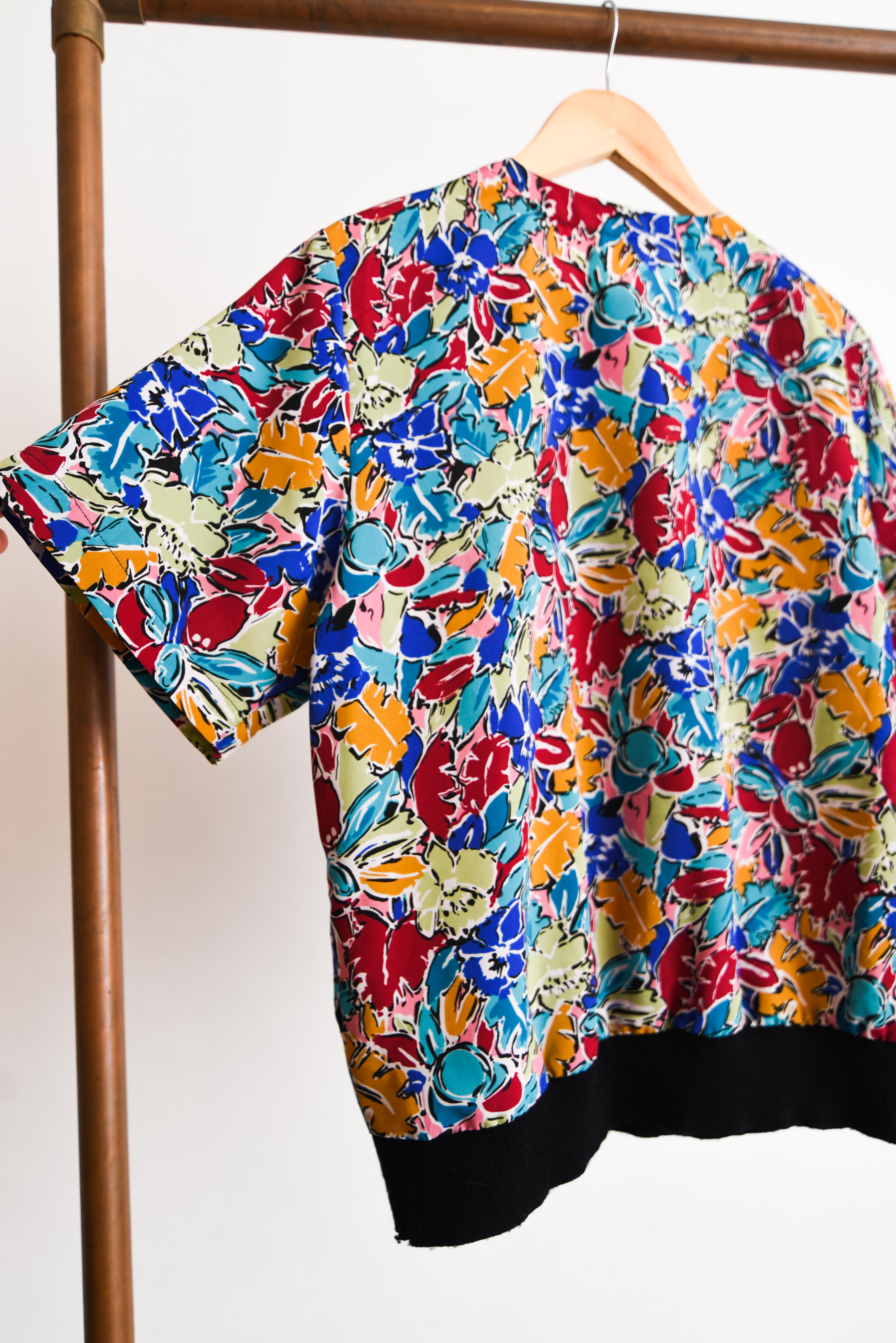 Blusa floral 80s