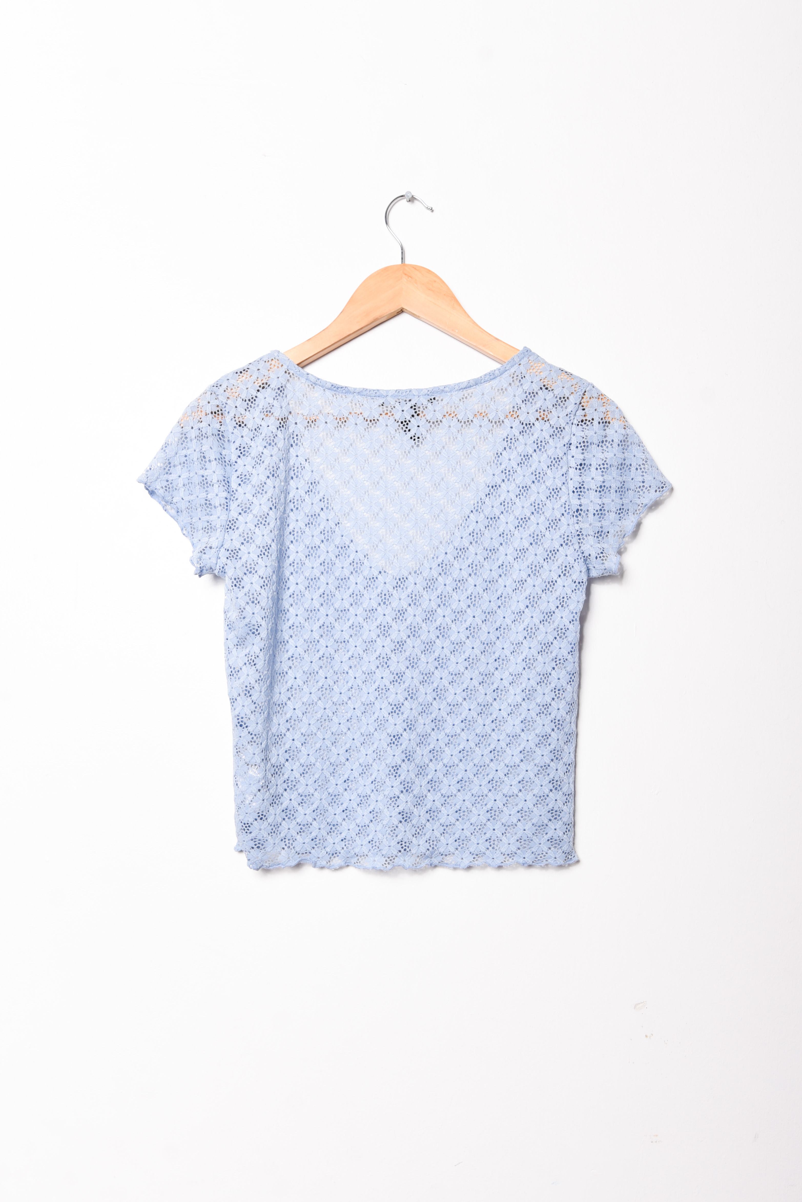 Polera celeste encaje
