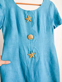 Vestido vintage lino golden
