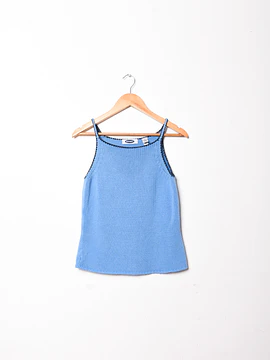 Top tejido celeste 90s