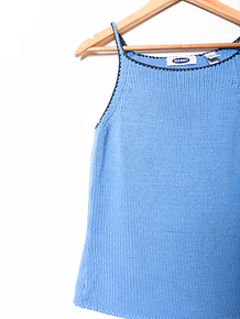 Top tejido celeste 90s