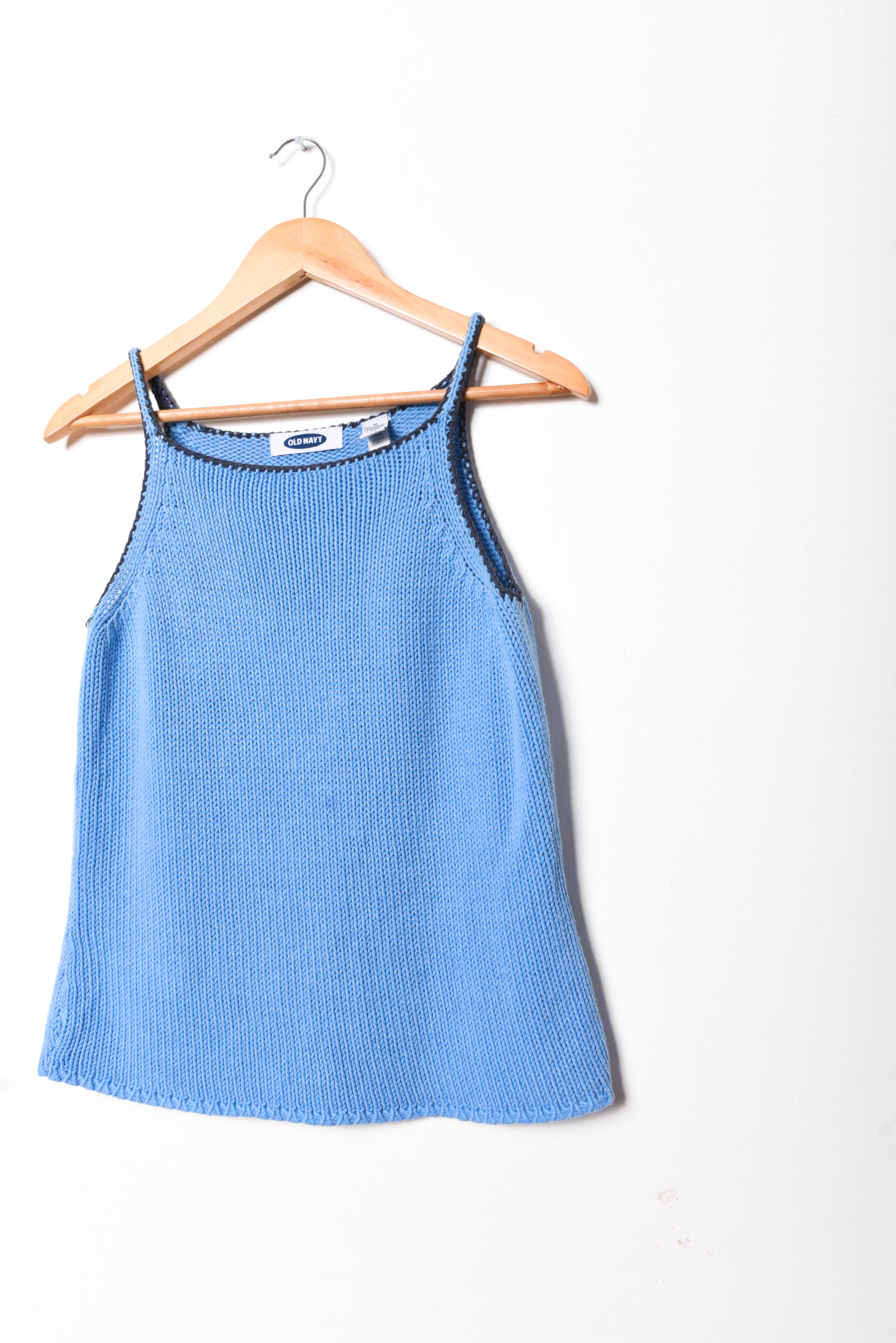Top tejido celeste 90s